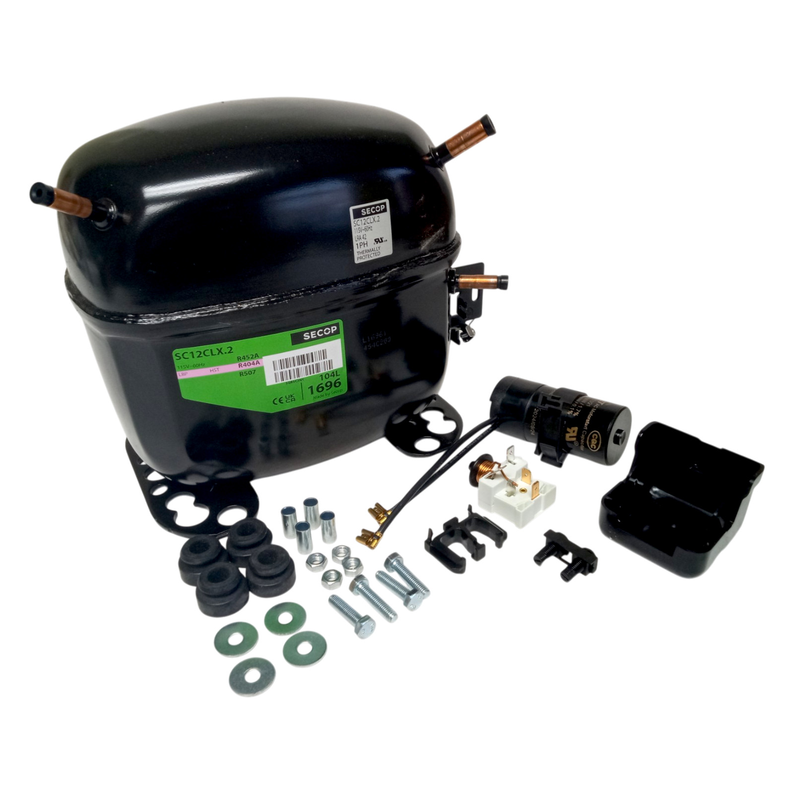 Secop SC12CLX.2 Compressor 1/2 HP 2470 LBP 4625 MBP BTU/h 115V
