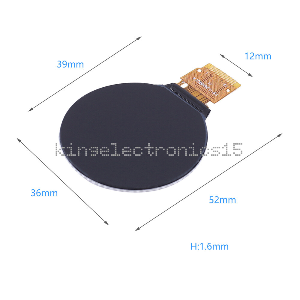 DC 3.3V 1.28 inch TFT IPS LCD Display Module Round RGB HD 240×240 SPI NEW