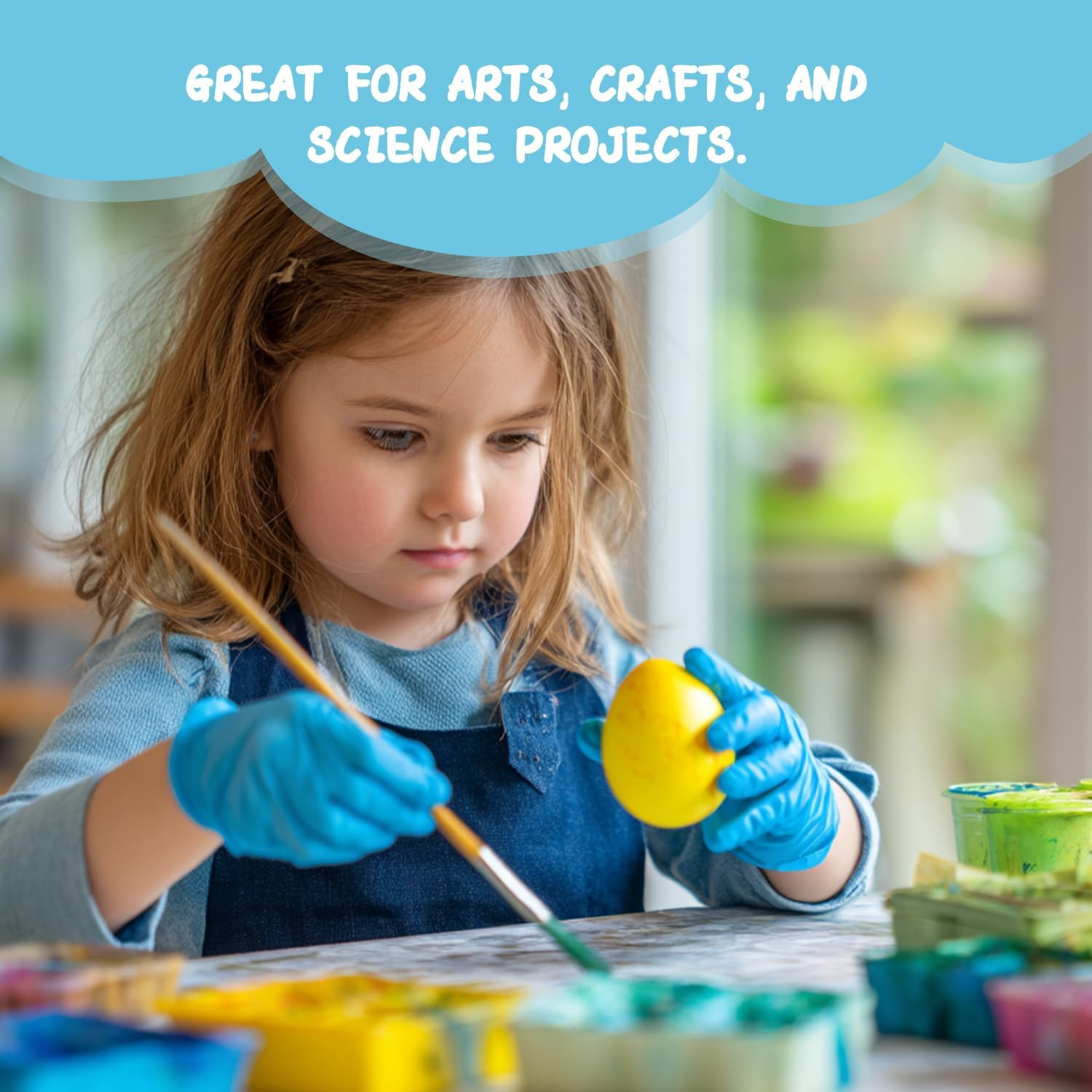 Kids Gloves Disposable for 6-10 Years,100Pcs Nitrile Gloves for Crafting,Cooking