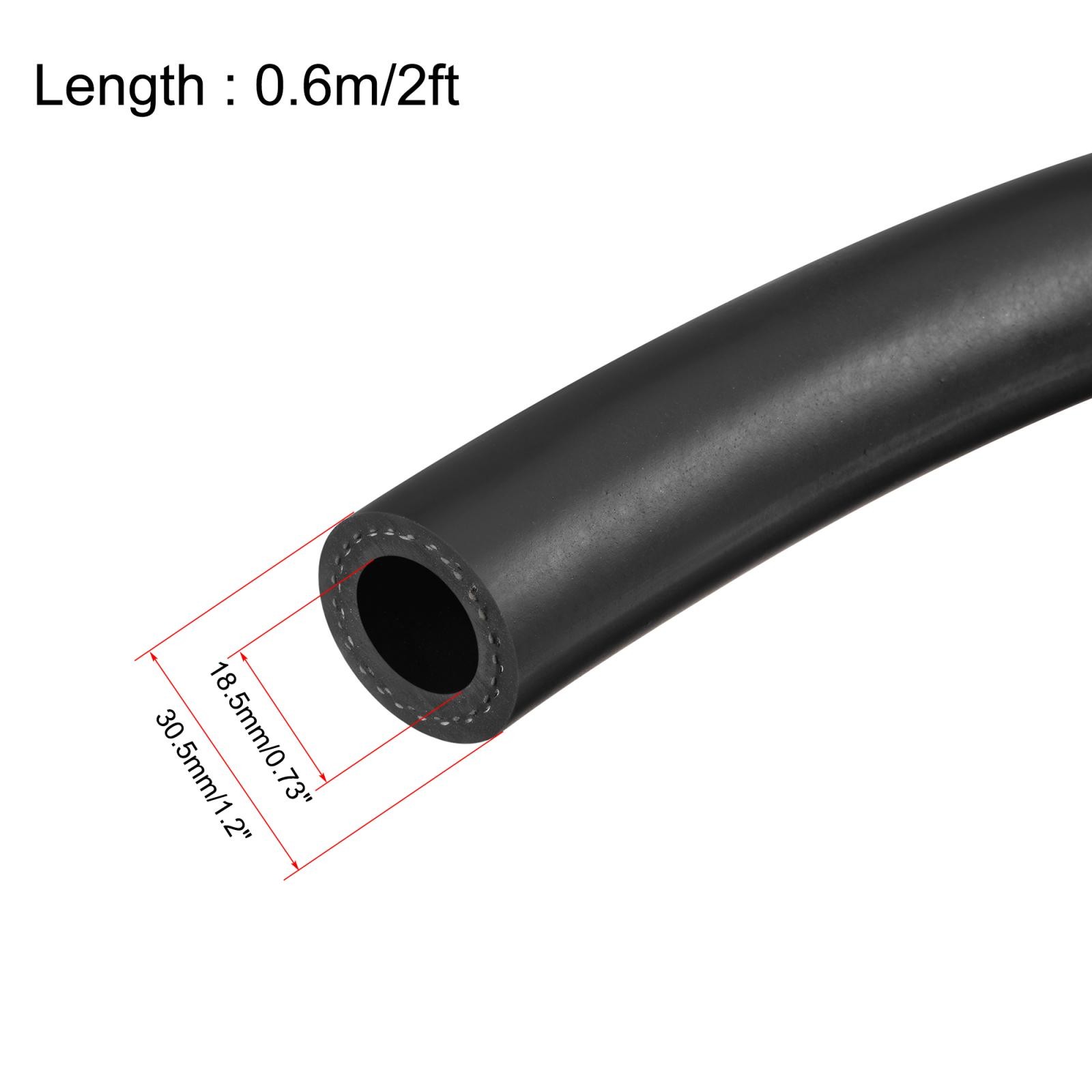 3/4″ ID Fuel Line Hose, 1 3/16″ OD 2ft Black Rubber Oil Hose for Fuel System