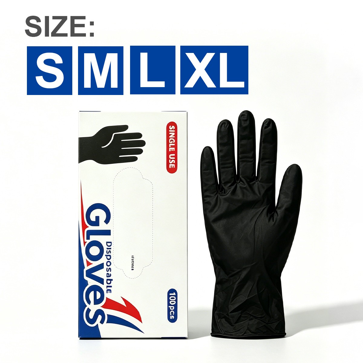 S/M/L/XL Disposable Gloves Powder Free Industrial Kitchen Car Wash Gloves 100pcs