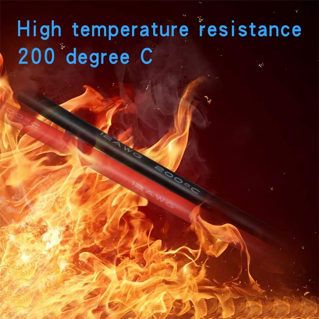 12AWG Silicone Wire 20FT Red Black Stranded Tinned Copper Flexible Cable