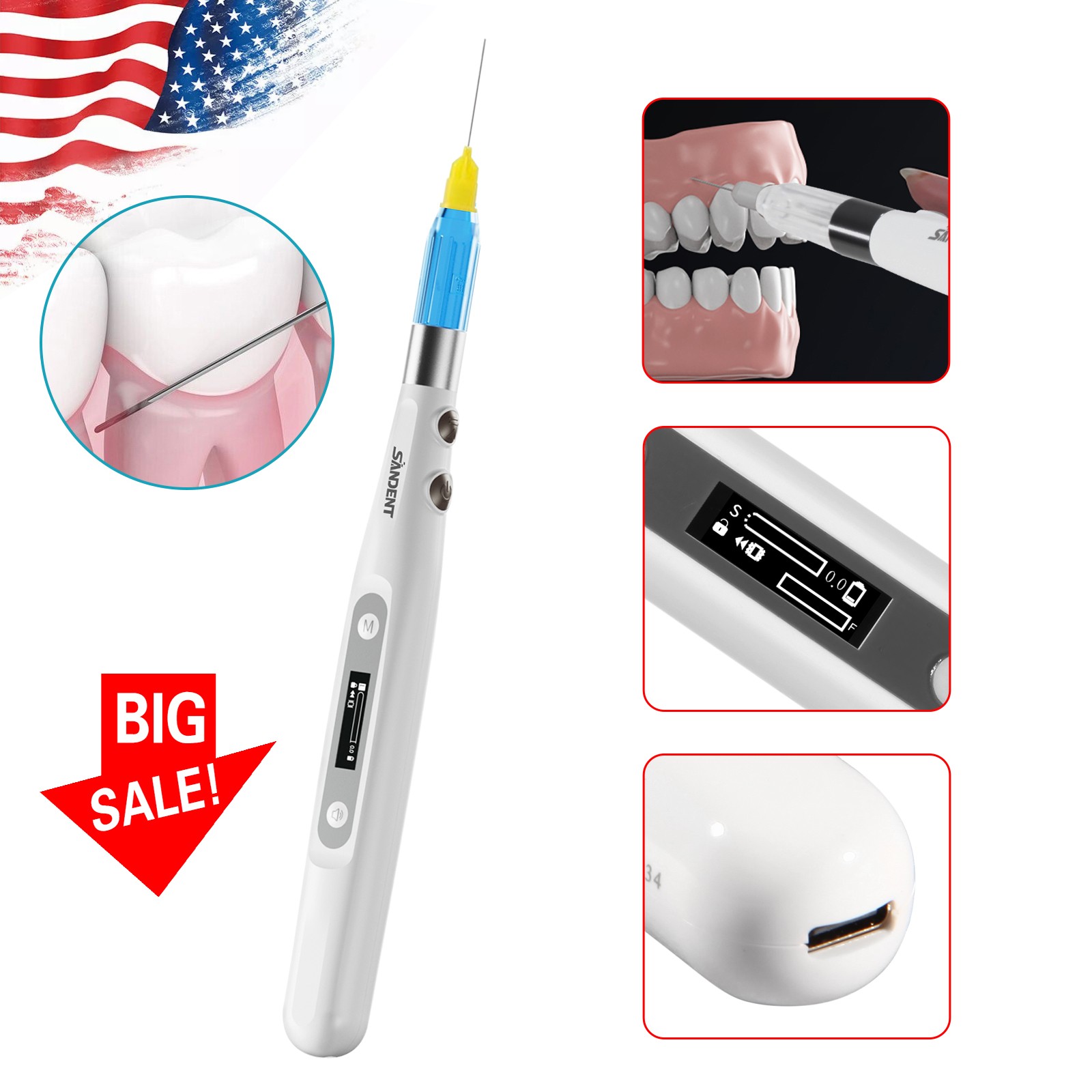 2X Dental High Speed Handpiece Standard Air Turbine 4Holes Quick Coupling AXM