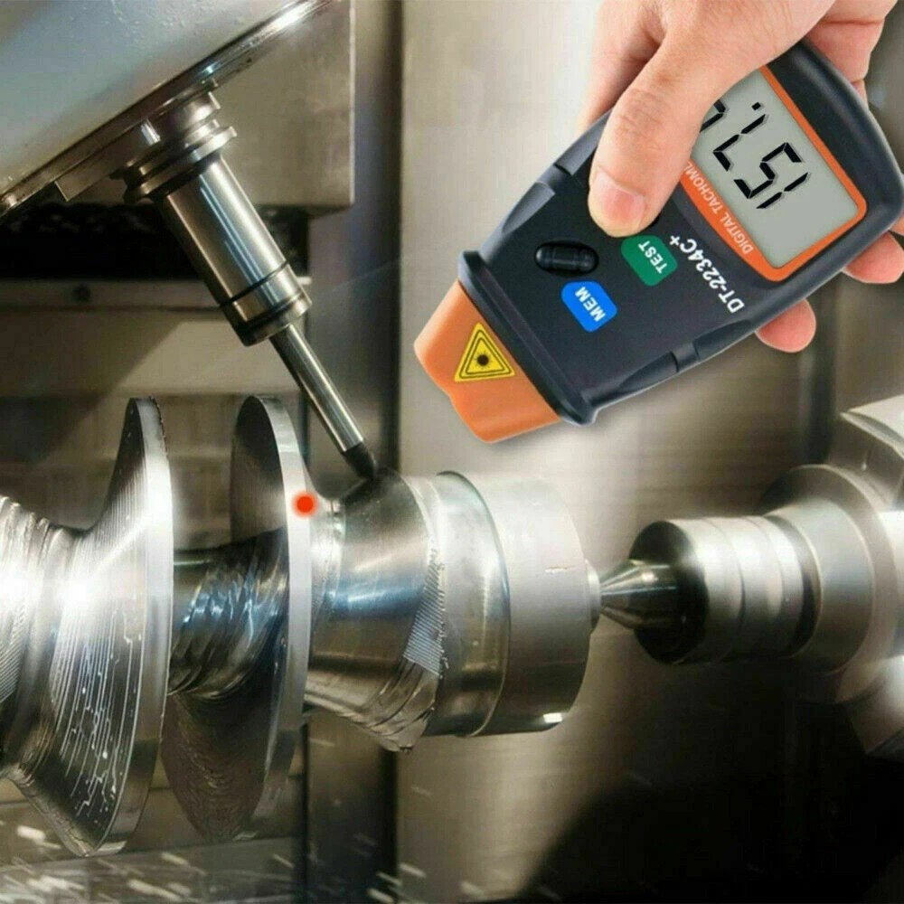 Digital LCD Tachometer Laser Photo Non Contact RPM Tach Meter Motor Speed Gauge