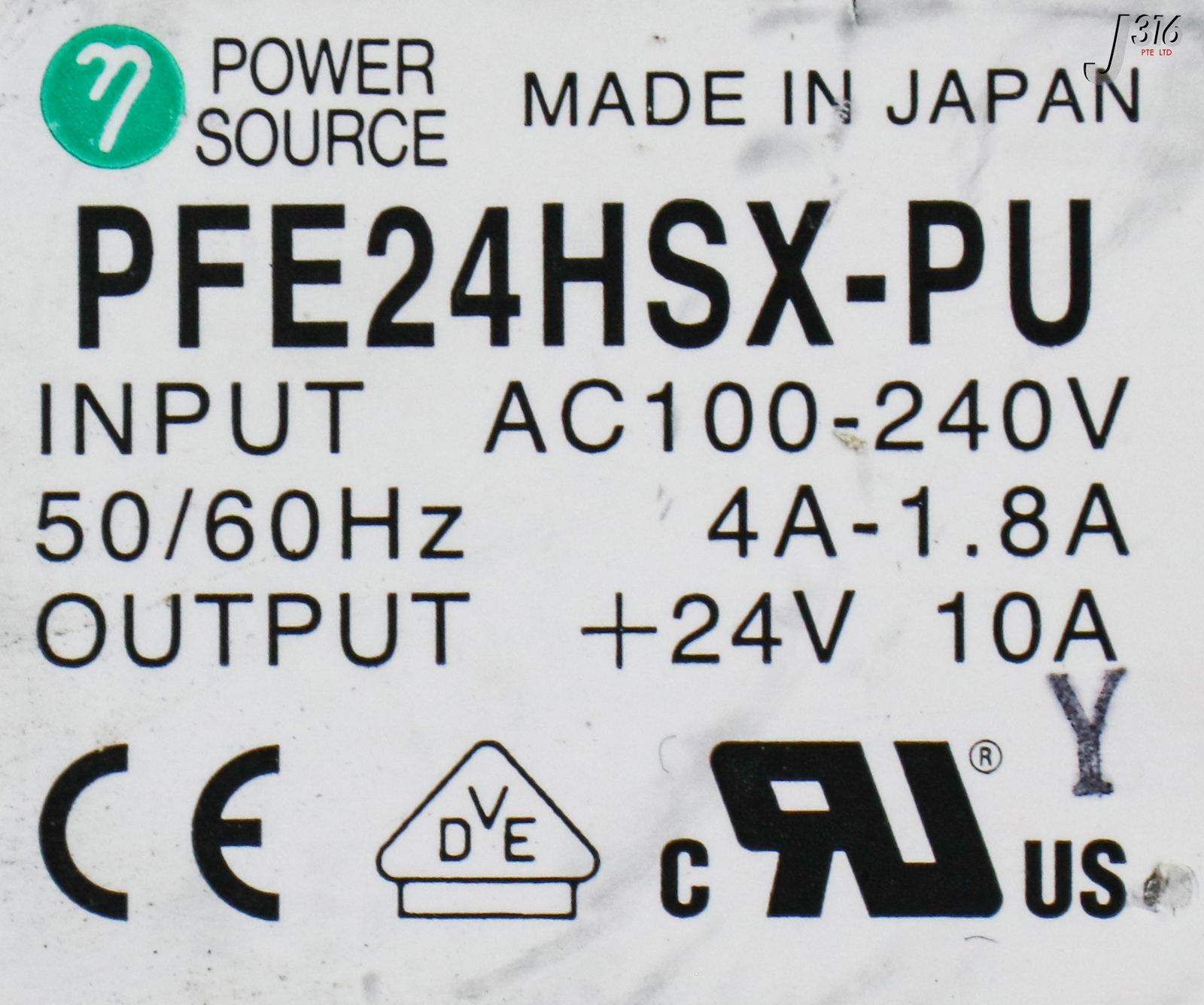2519 POWER SOURCE PS AC100-240V 60/60HZ 4A-1.8A OUTPUT +24V 10A PFE24HSX-PU