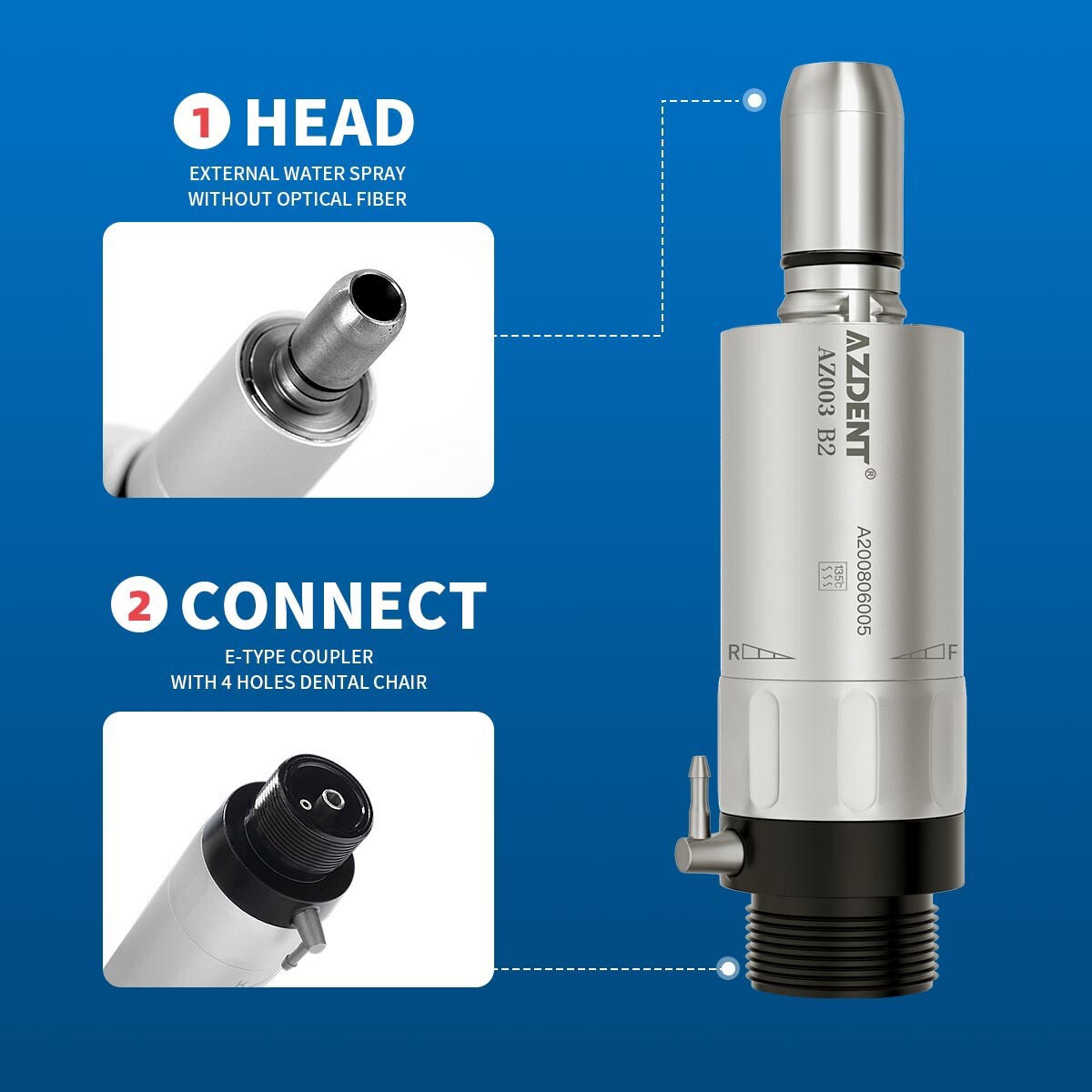 NSK Style Dental Slow Low Speed Handpiece Straight Contra Angle Air Motor 4/2H