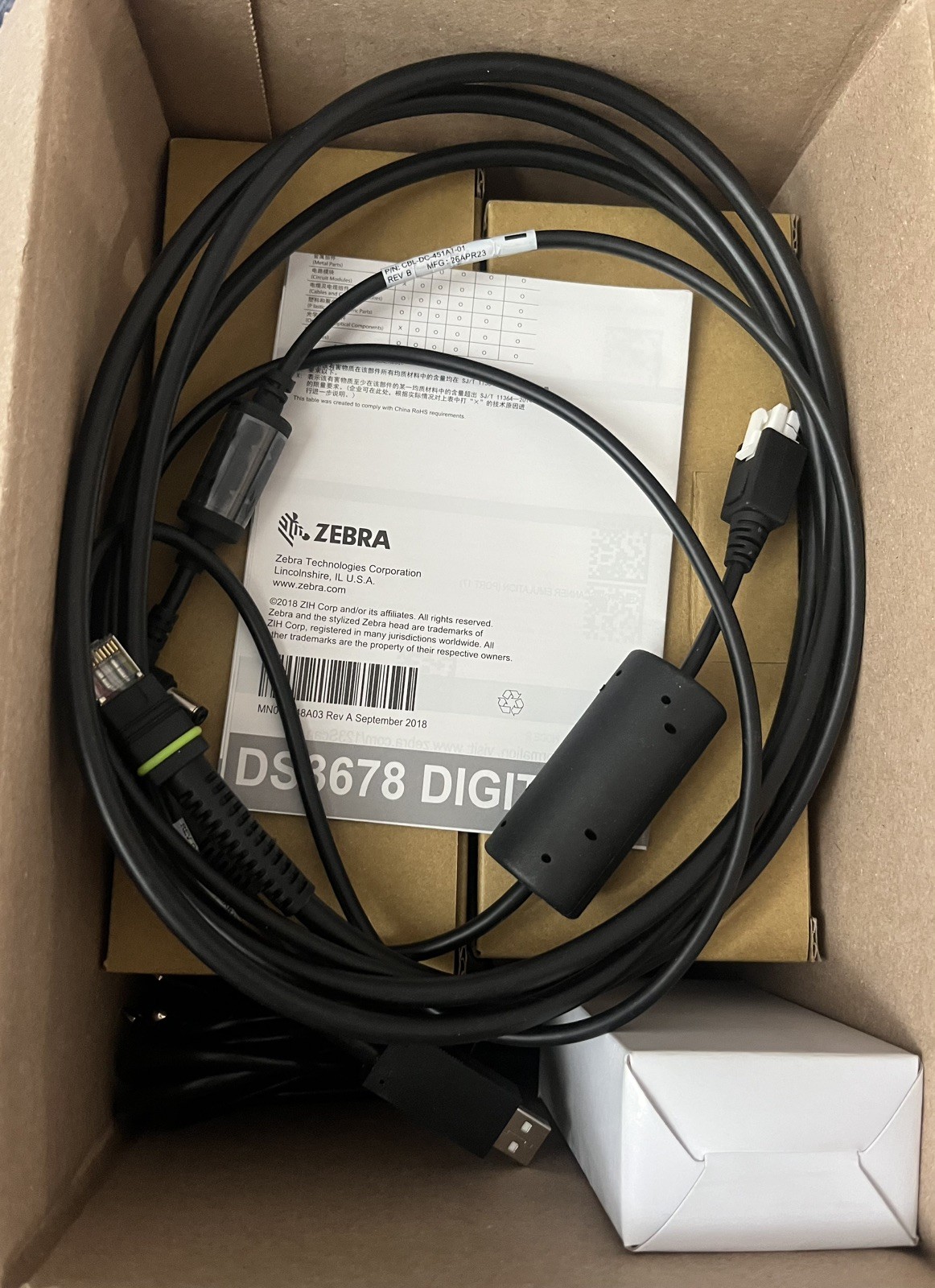Zebra DS3678 Barcode Scanner Kit 1D/2D IP67 Wireless Cordless DS3678-SR0F003VZWW