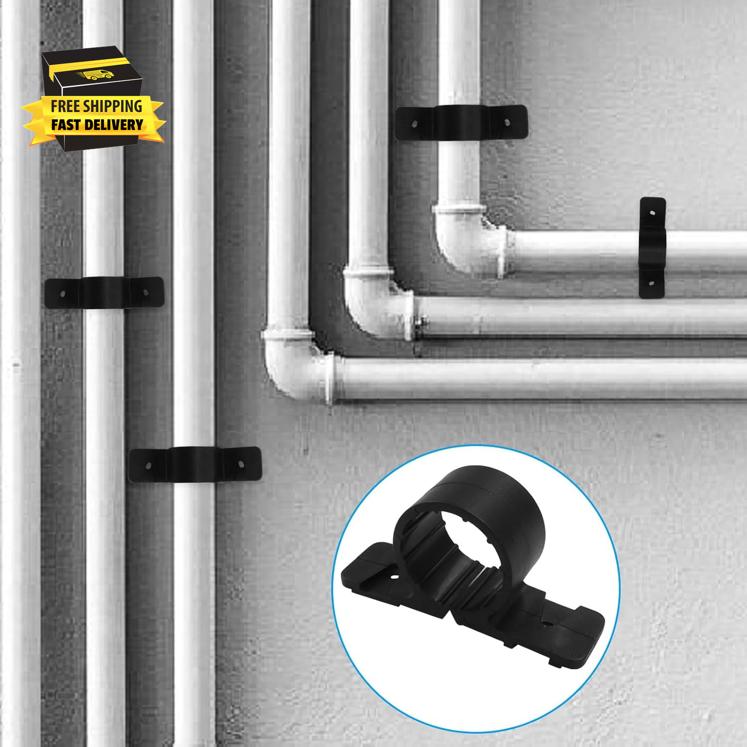 50Pcs Black 1/2 Inch Pipe Clamp, PEX, Copper, CPVC Tubing – Hard Plastic PEX Tub