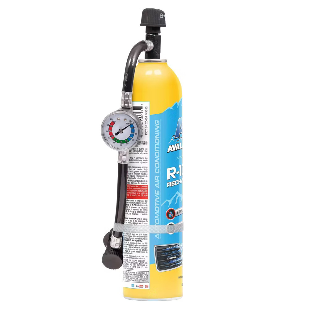 Avalanche 18oz R-134a AC Refrigerant Reusable Hose Leak Stop Cooling Booster
