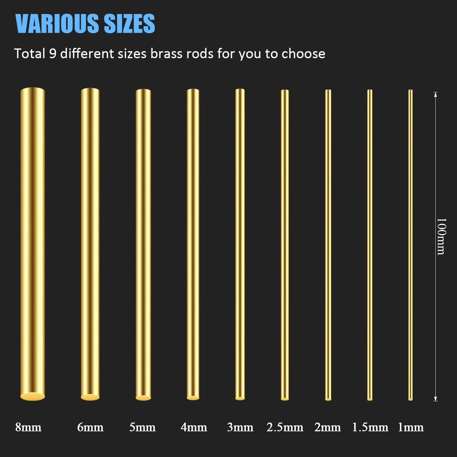 20 Pieces 1.5Mm Brass Rods, Brass round Stock Lathe Bar Stock for DIY Craft Maki