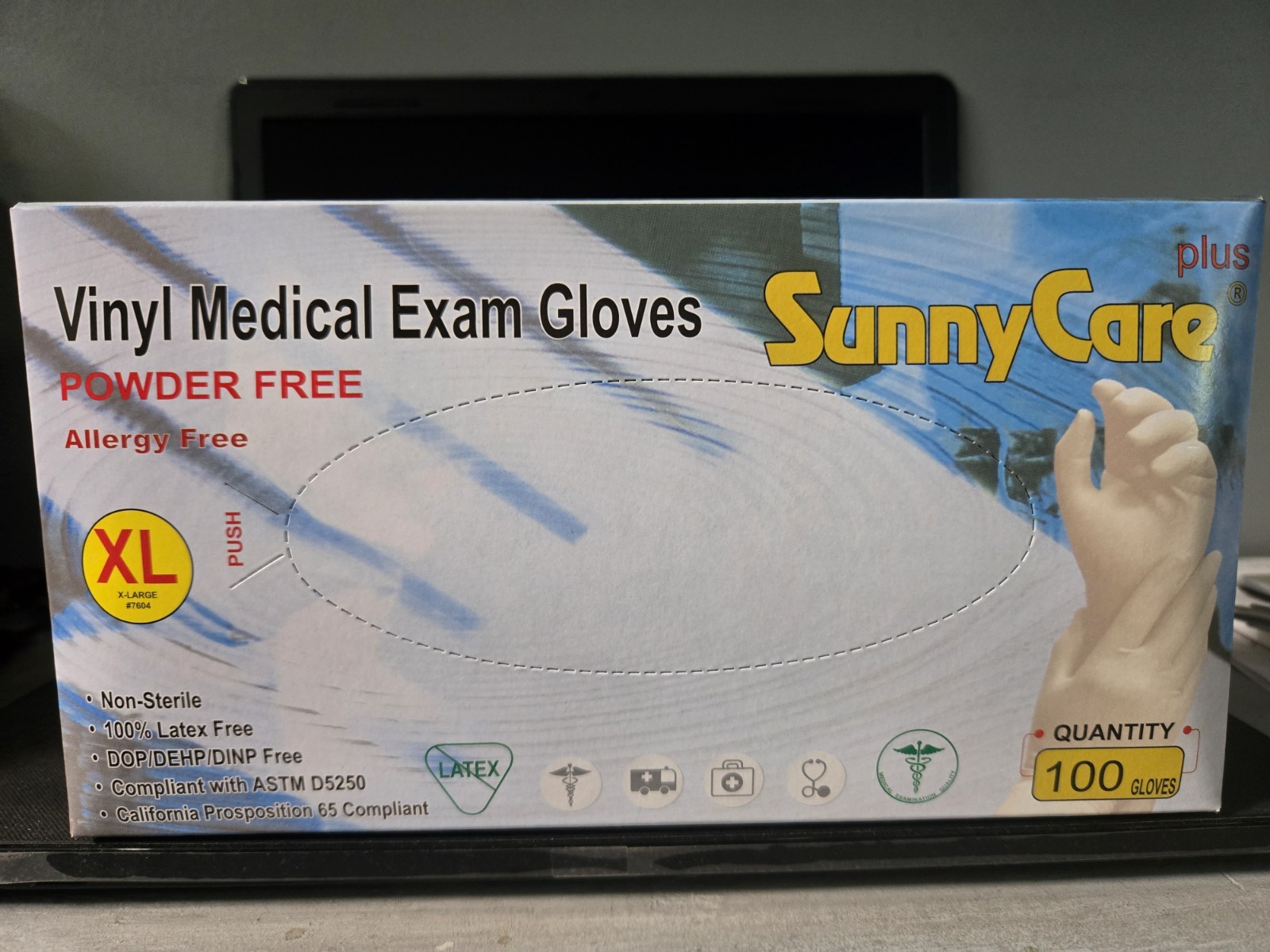 100qty Vinyl Gloves (Powder FREE) Size XL