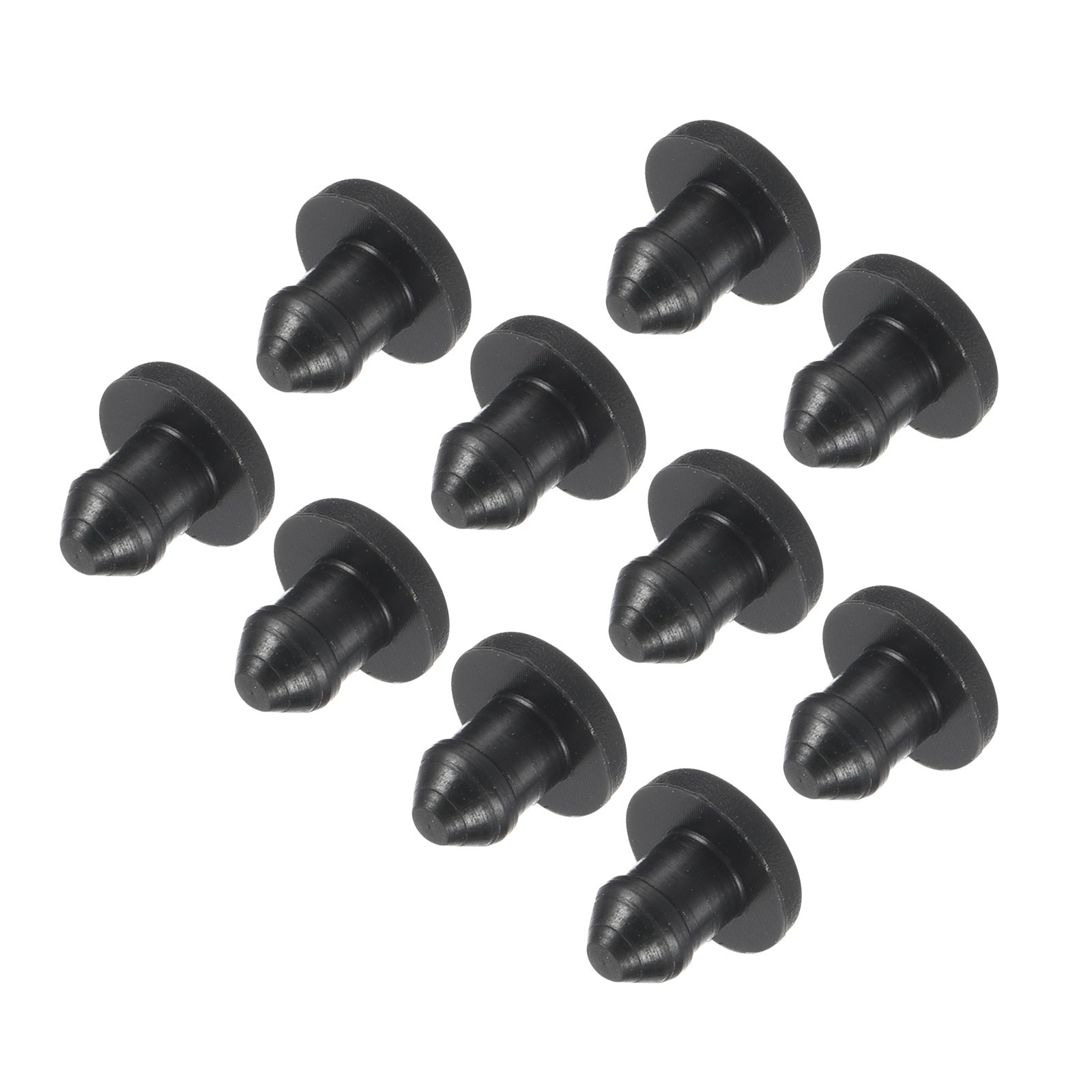 10Pcs Silicone Snap in Locking Hole Plugs Seal Cover Panel Round 4mm Black