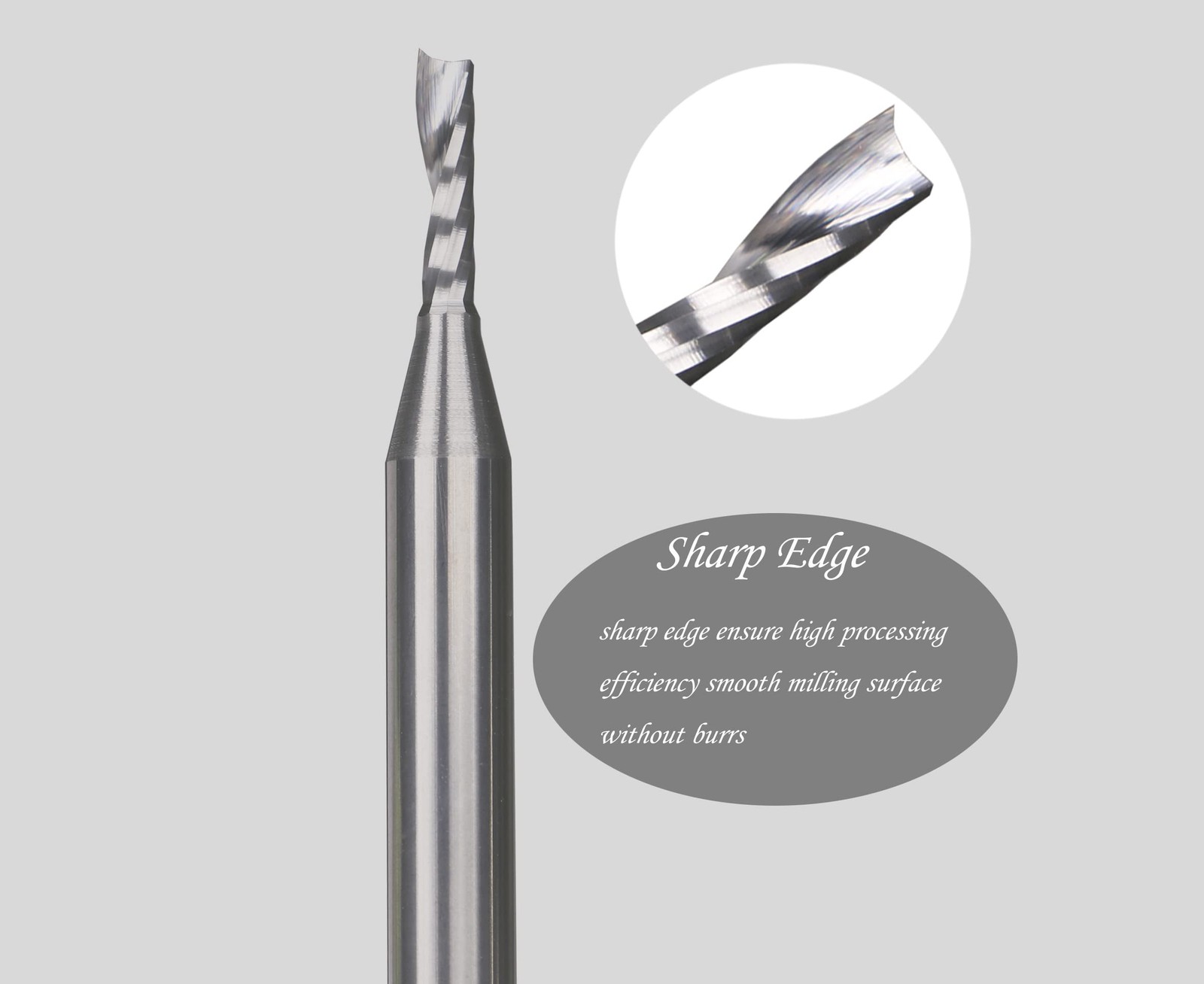 DashHound BRO02 5PCS O Flute Spiral CNC Router Bit 1/4″ Shank 1/8″ Carbide