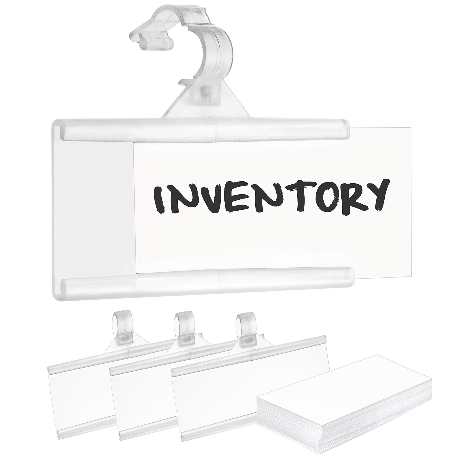 Pack of 100 – Plastic Wire Shelf Label Holder, 100 Count (Pack 1), Natural