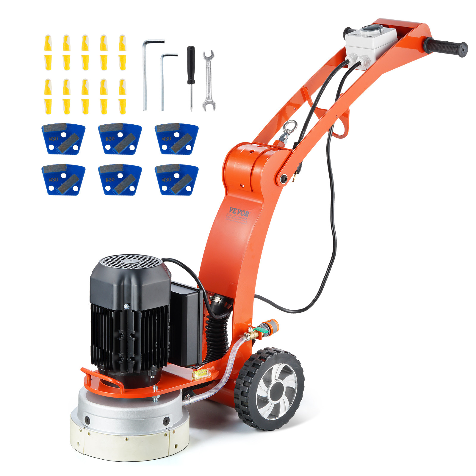VEVOR Concrete Floor Grinder 10″ Walk-Behind Polisher 1.7HP Adjustable Machine