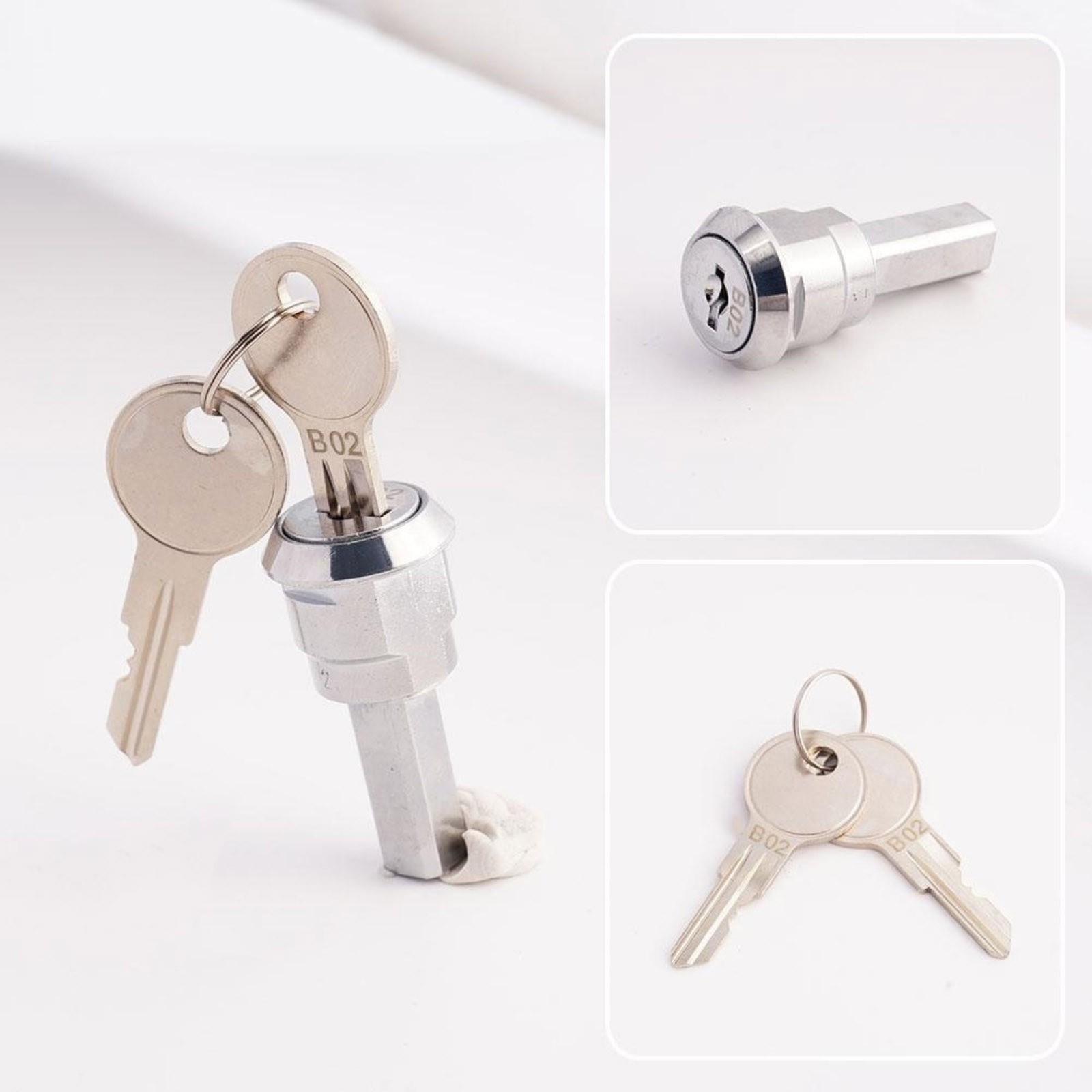 Silver Toolbox Lock For Cabinet Drawer, Universal Replacement Repair Part New