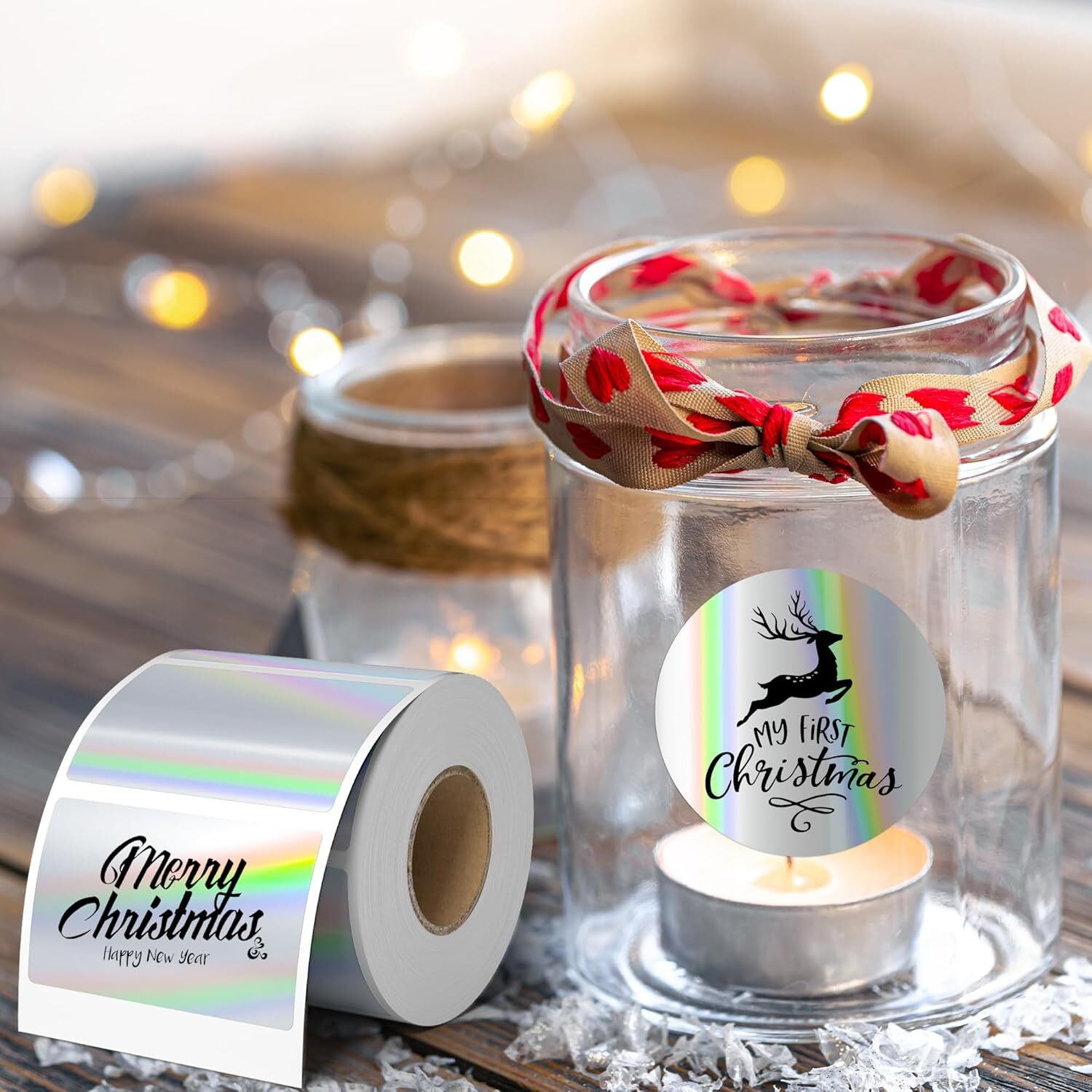 400/Roll 2” Holographic Circle Direct Thermal Stickers Labels for Rollo Zebra