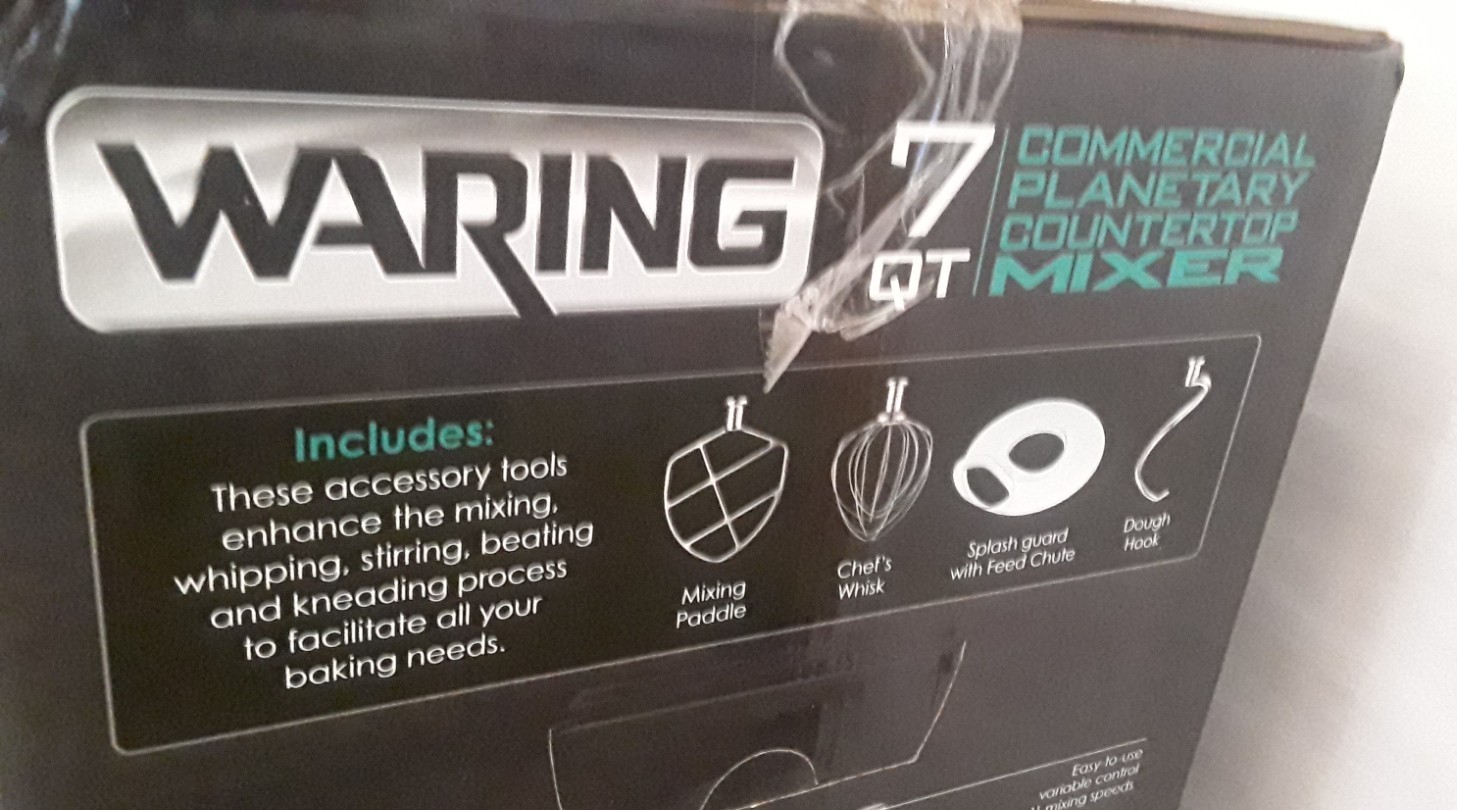 Brand New! WARING WSM7L Commercial Luna Planetary Countertop 7Qt Stand Mixer