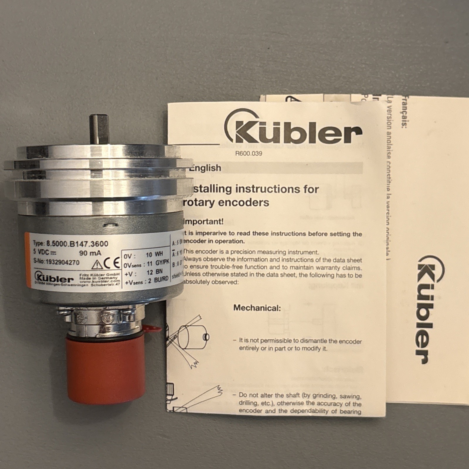 Kubler Sendix 5000 series Incremental Encoder 3600 PPR 8.5000.B147.3600