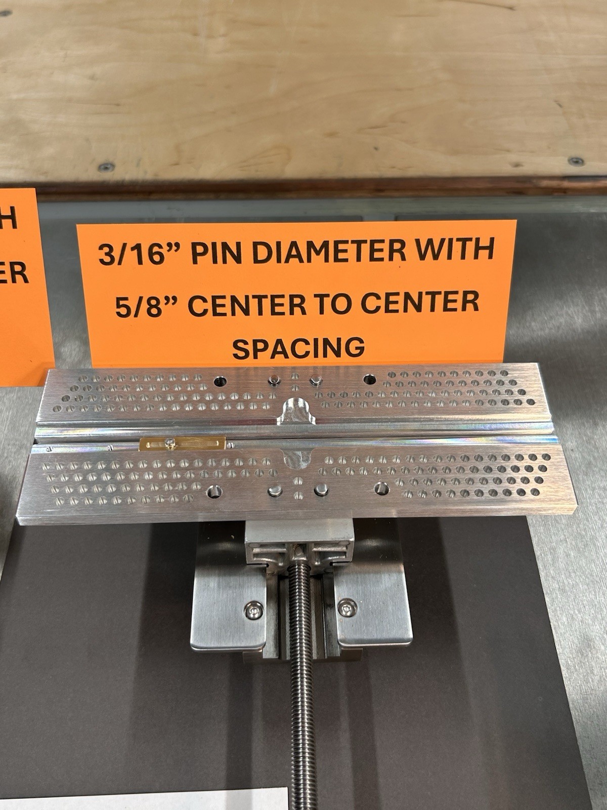 7.4” VISE JAWS FOR NEW HERMES ENGRAVING MACHINE WITH END STOP AND 224 PIN HOLES