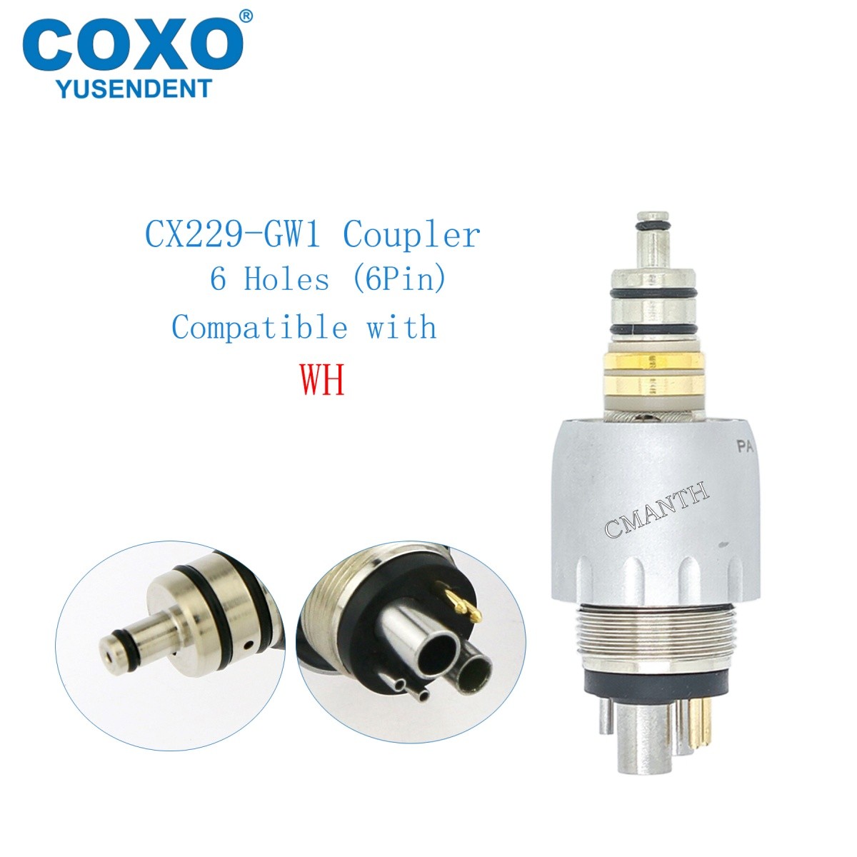 COXO Dental Fiber Optic High Speed Turbine 6Hole Coupler Fit WH KAVO NSK SIRONA