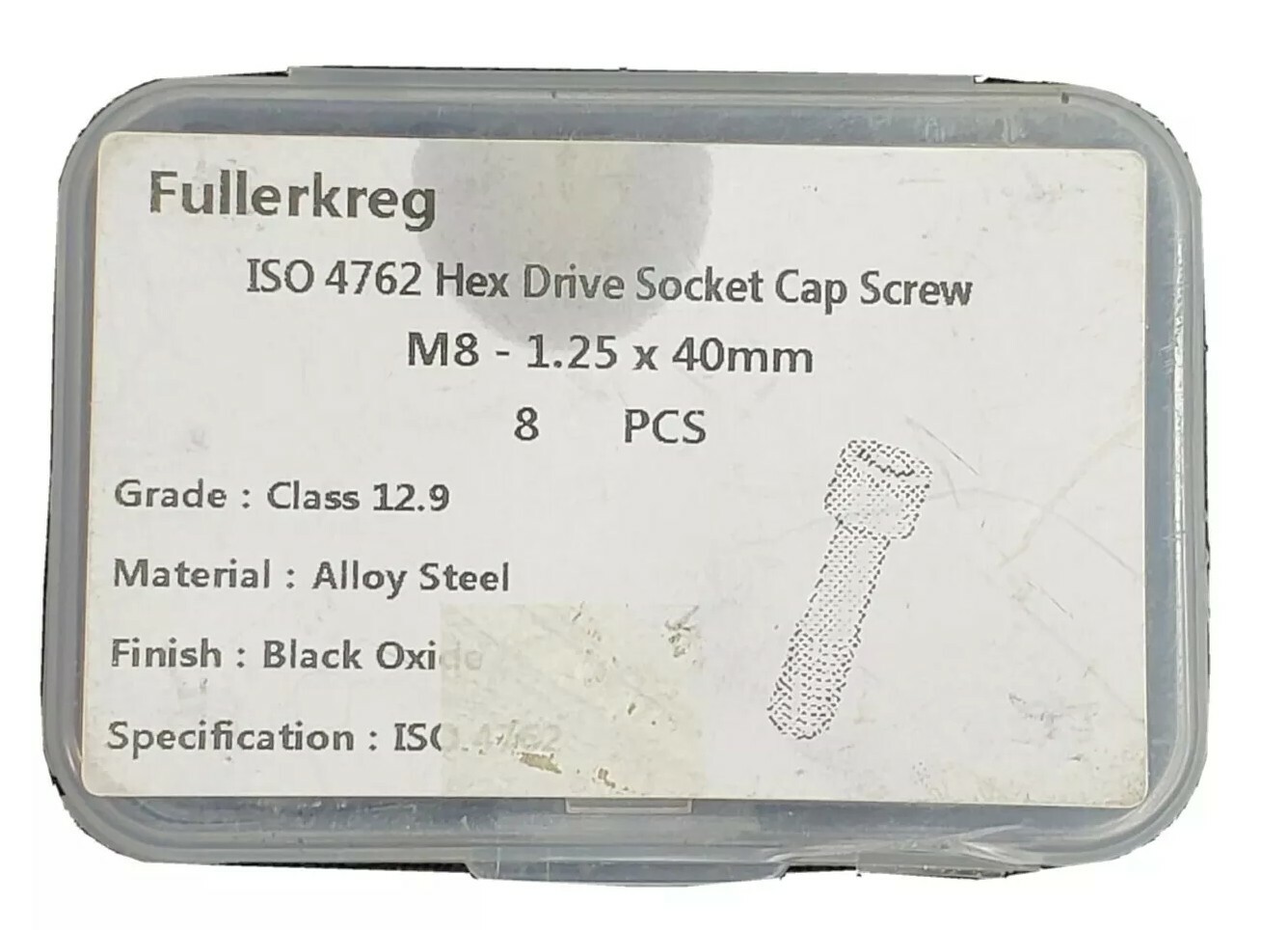 ISO 4762 Hex Drive Socket Cap Screw 1.25 x 40mm 8 Pieces