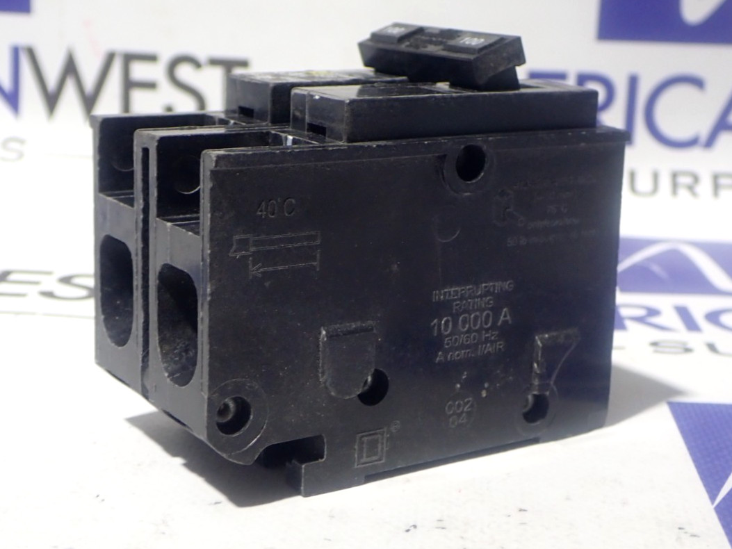 Square D HOM2100 2 Pole 100 Amp 120/240 Volt 10kA Plug On Circuit Breaker