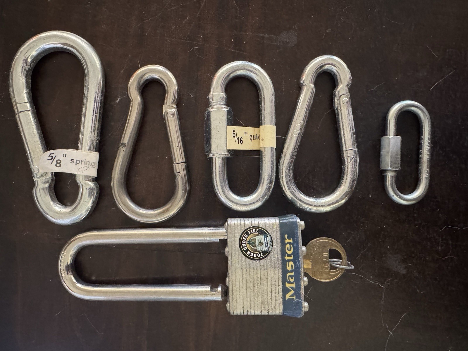 Mixed Brands Keyed Padlock Lot w/ Keys (Master, ACE, Brinks) + Carabiners