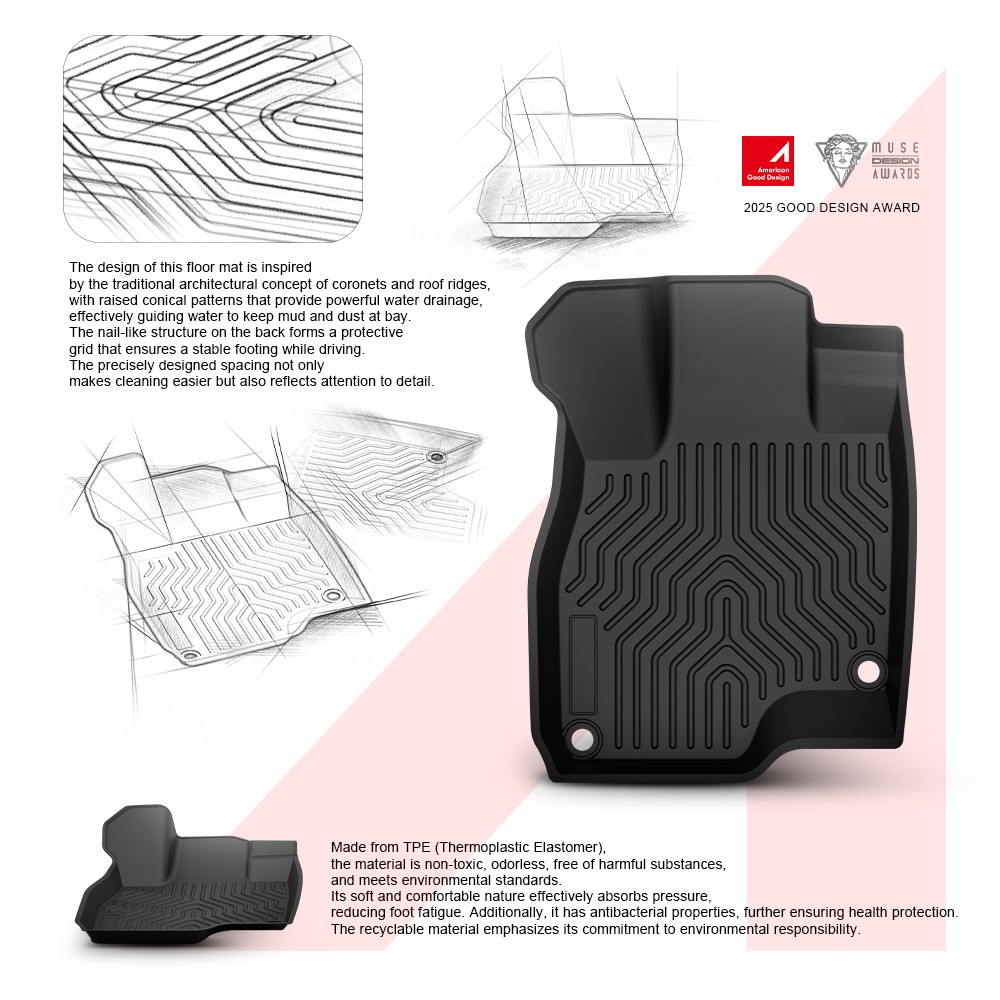 LQI TPE Floor Mats Fit Acura RDX 2019 2020 2021 2022 2023 2024, All Weather