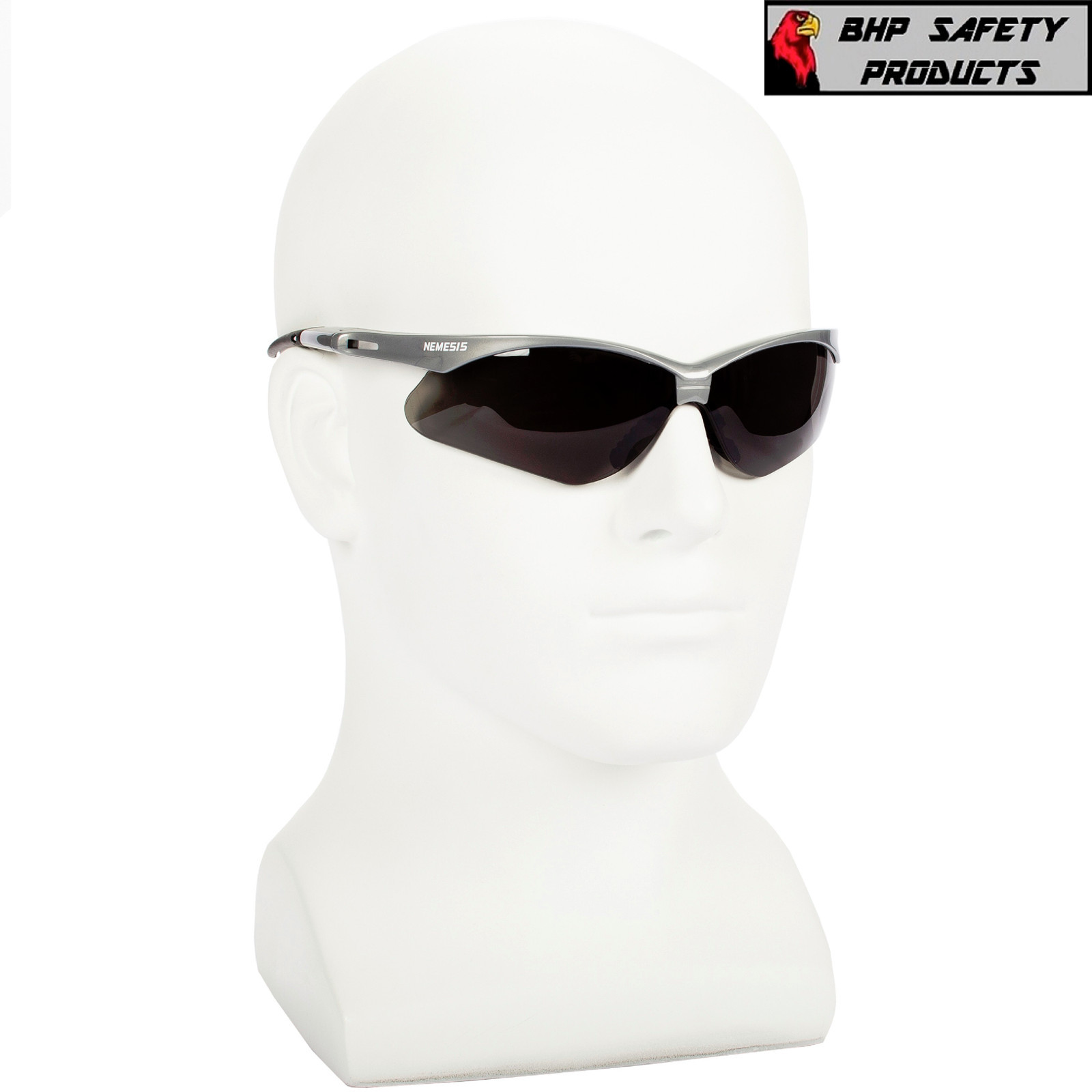 3 PAIR KLEENGUARD NEMESIS SAFETY GLASSES SILVER FRAME/SMOKE ANTI-FOG LENS 47383