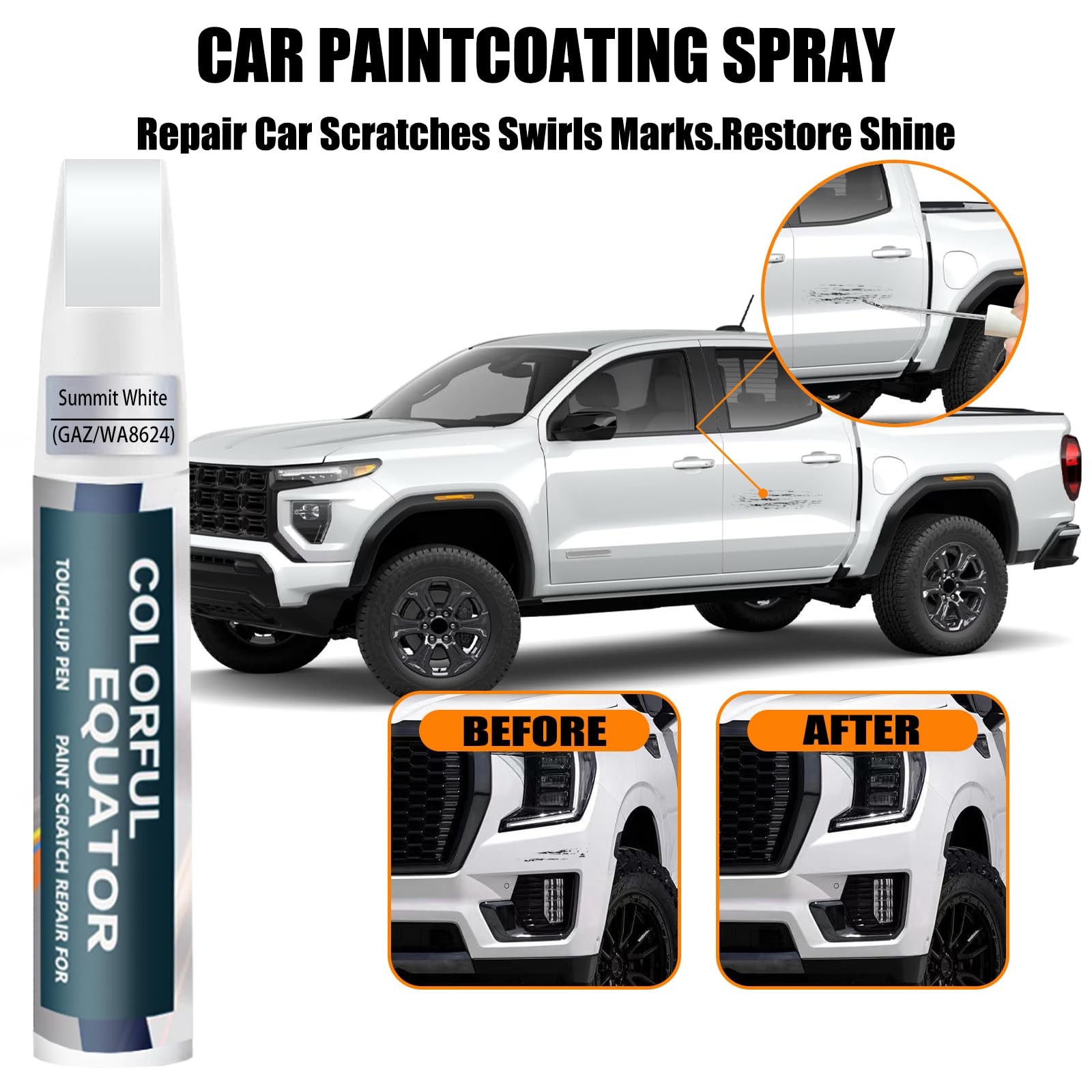 Touch Up Paint Pen for GMC Summit White – Scratch Repair & Remover