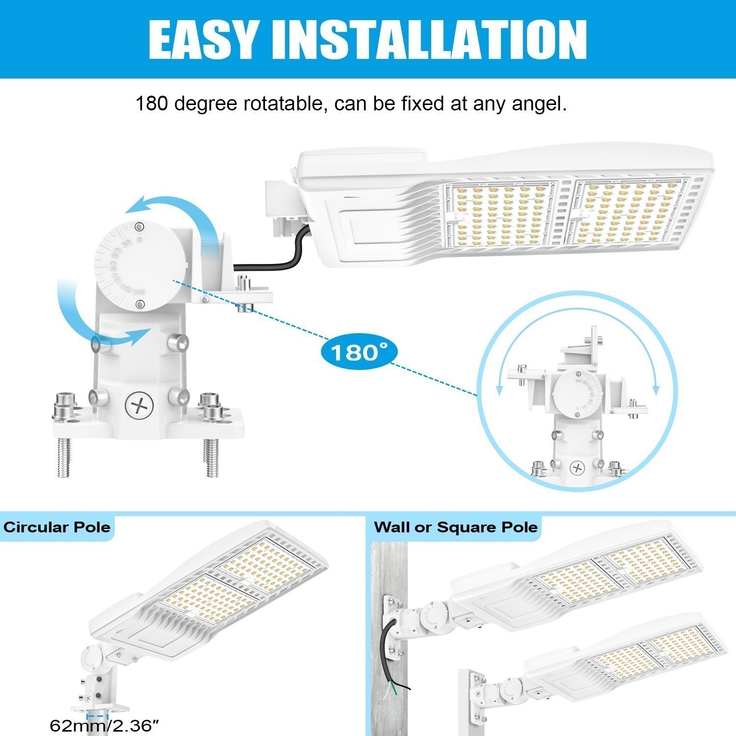 Dusk To Dawn LED Parking Lot Shoebox Wall Light 400W Outdoor Street Road Lamp