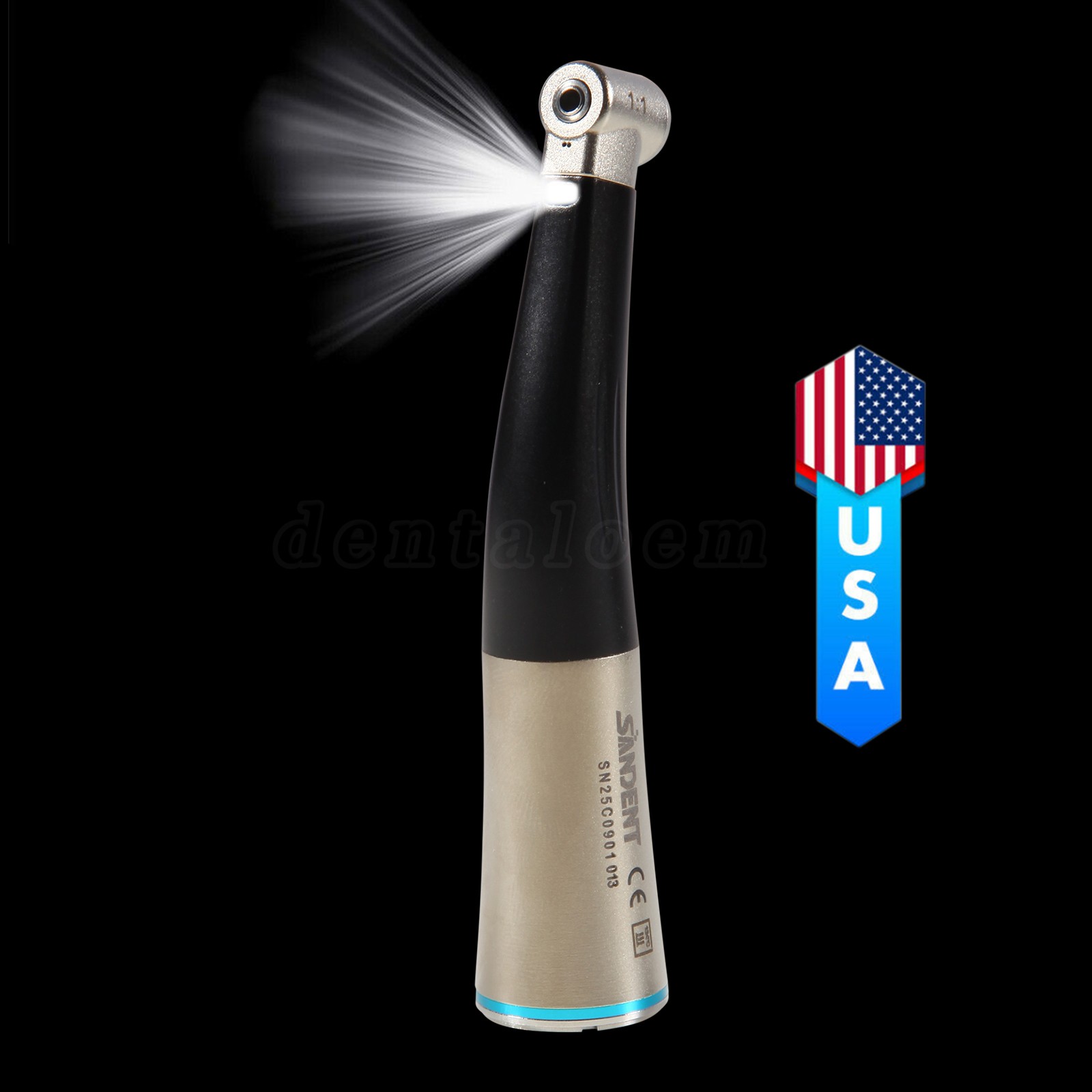 Dental Low Speed Handpiece Fiber Optic 1:1 Contra Angle Handpiece With LED Light