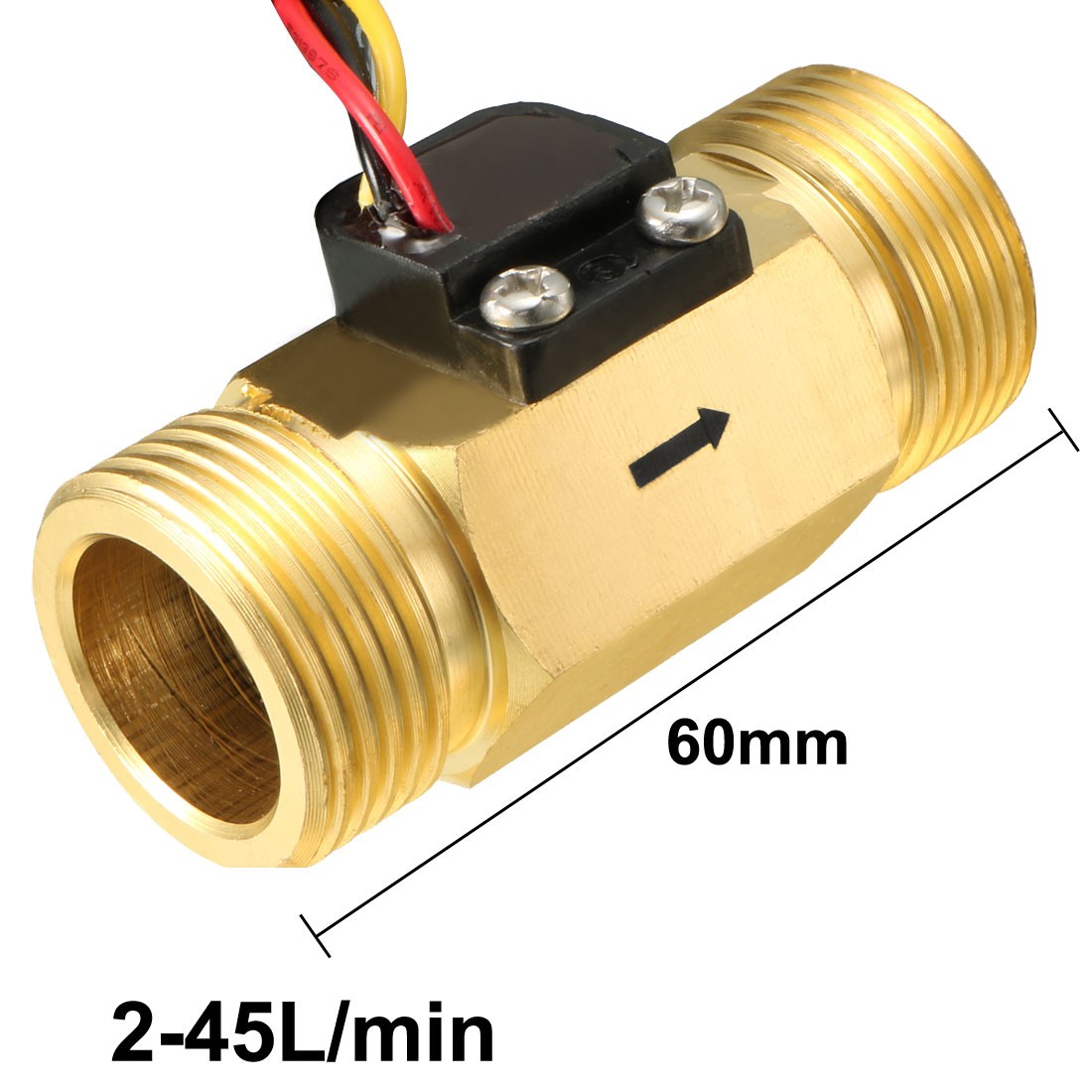 G3/4″ Hall Effect Liquid Water Flow Sensors Switch DC5V 2-45L/min SEN-HZ43WB
