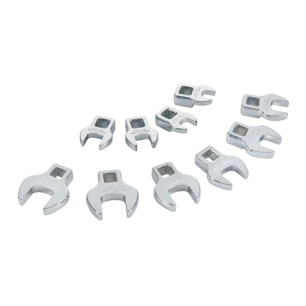 Craftsman 3/8 In 12-Point Metric Crowfoot Open-End Wrench Set, 10Pc
