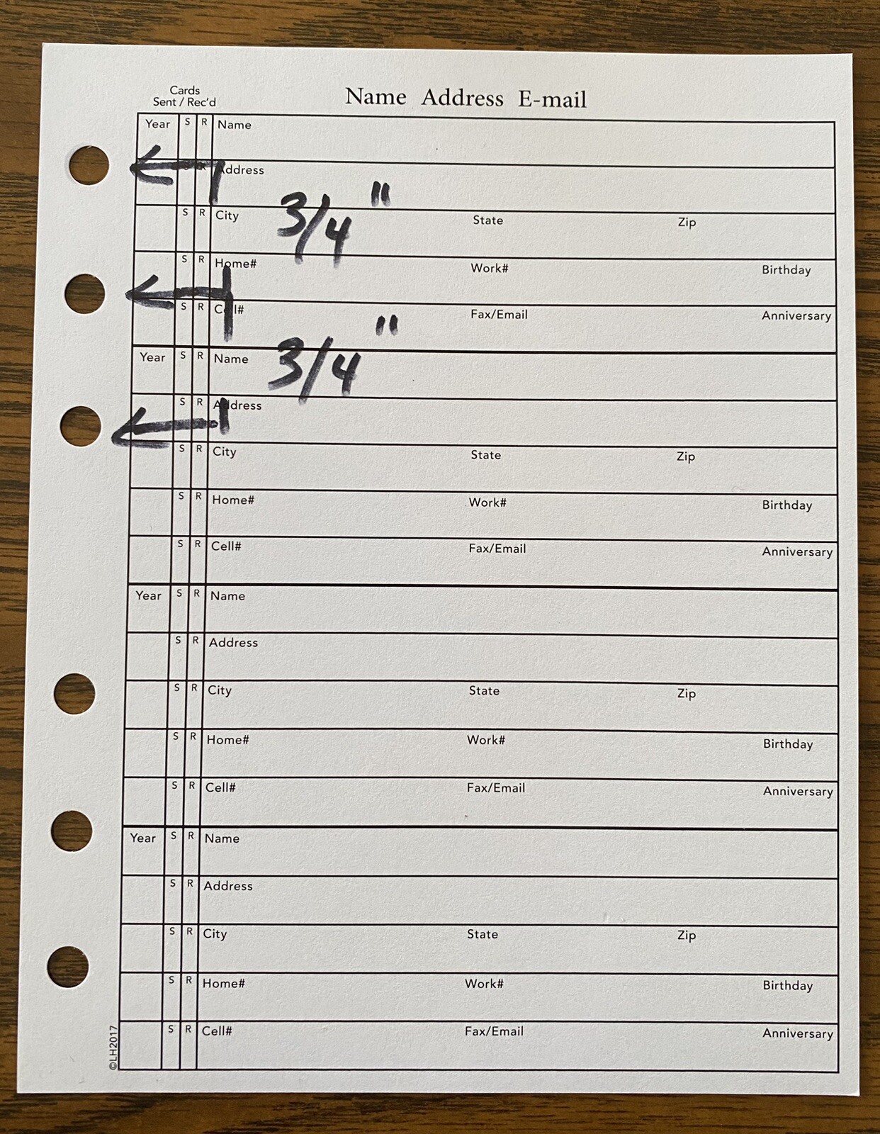 4 3/4 x 6 Inch AR253 Size ADDRESS REFILL 14 Sheets (28 Pages) Fits Hallmark
