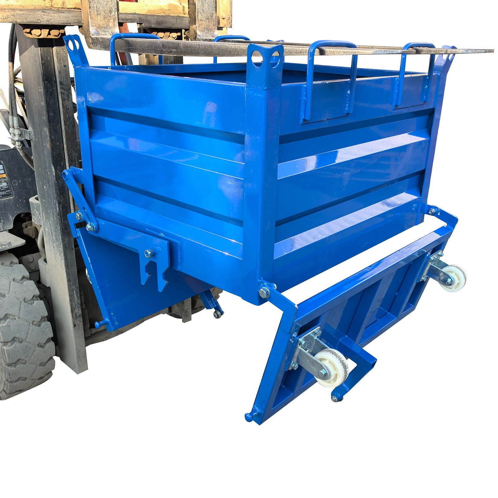 Construction Waste Scrap Bin Self-Dumping Steel Chip Containers for Forklifts