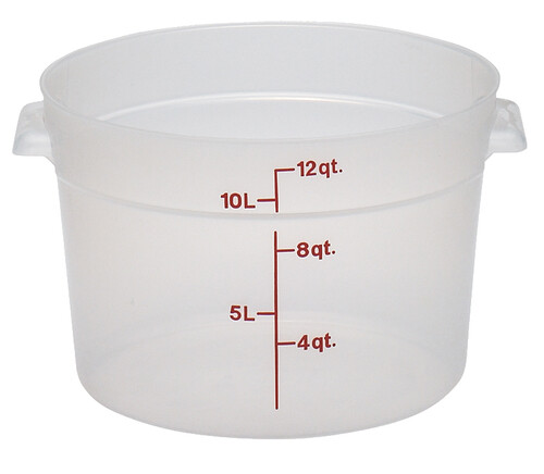 New 12 qt Cambro Round Food Storage Container Translucent Polypropylene NSF 8” h
