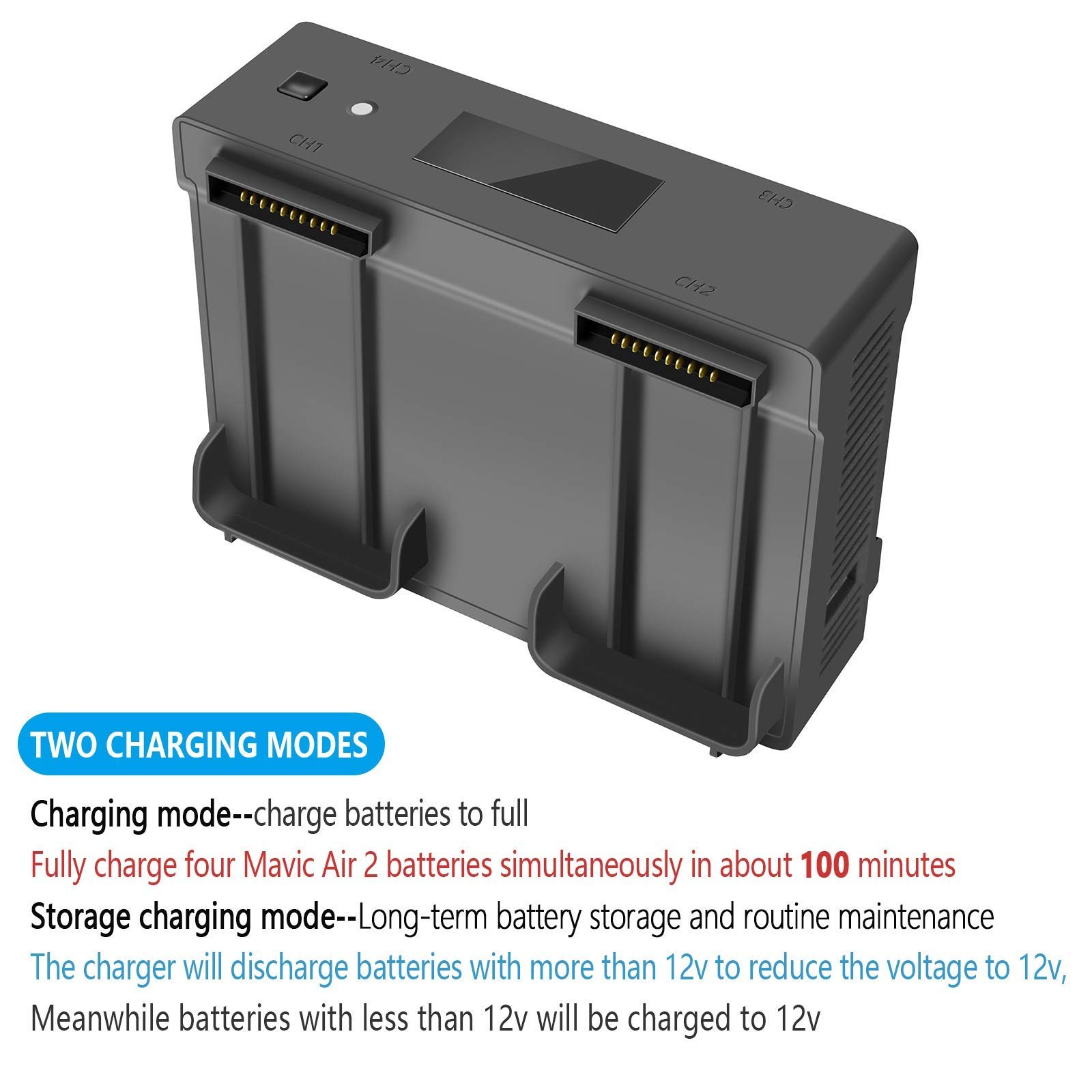 Hanatora Battery Home Charger Car Charger Switch For Dji Air 2Smavic Air 2