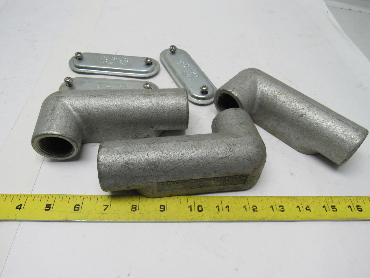Crouse-Hinds LL37 x 1″ NPT Cast Malleable Iron Threaded Conduit Body Lot Of 3