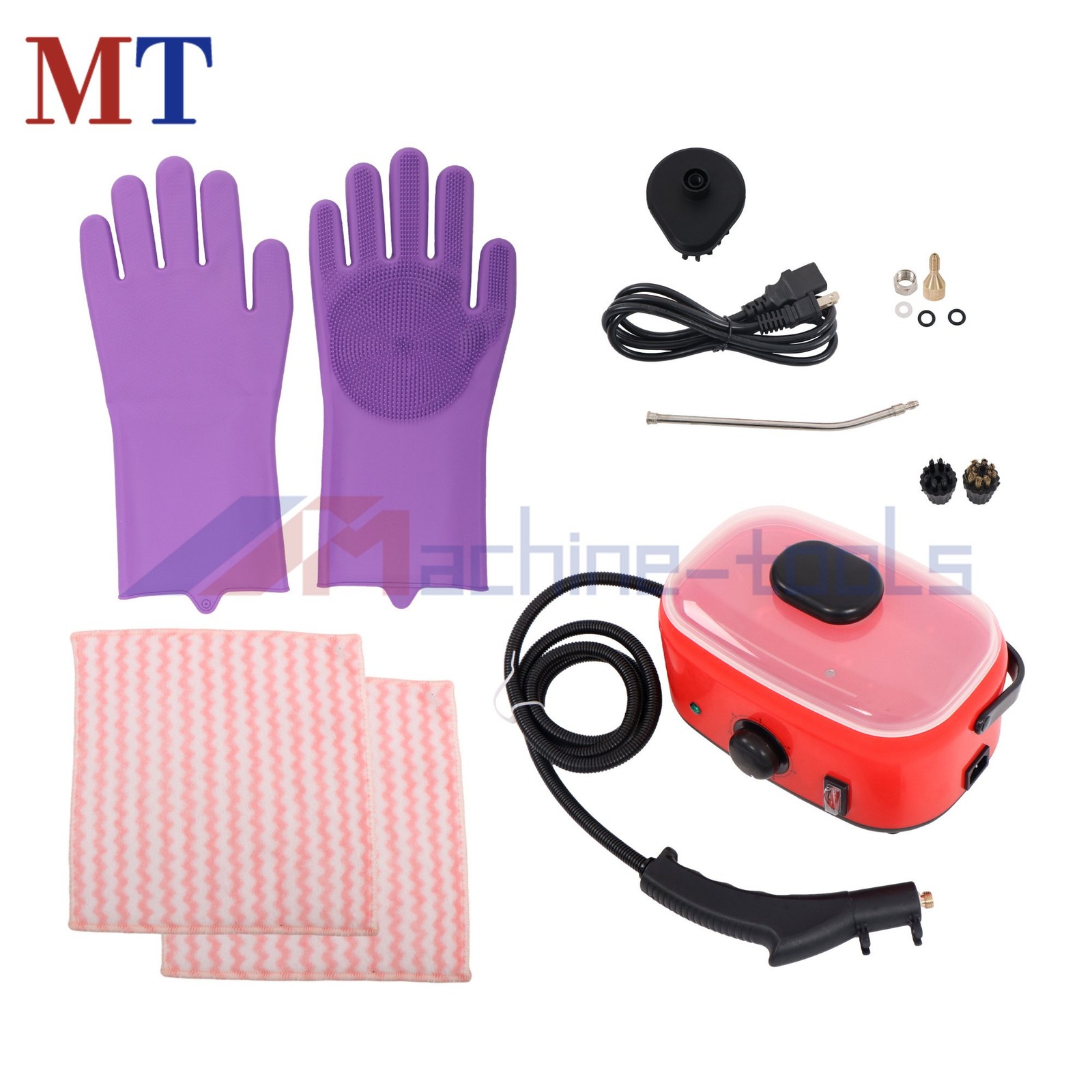 Adjustable Steam Cleaner 2500W Portable for Concrete Stains&Graffiti CleaningRed