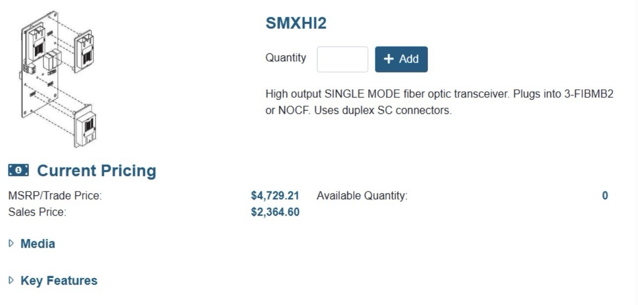 EDWARDS SMXHI2 High Output Single-Mode Fiber Optic Transceiver – Fire Alarm Net.