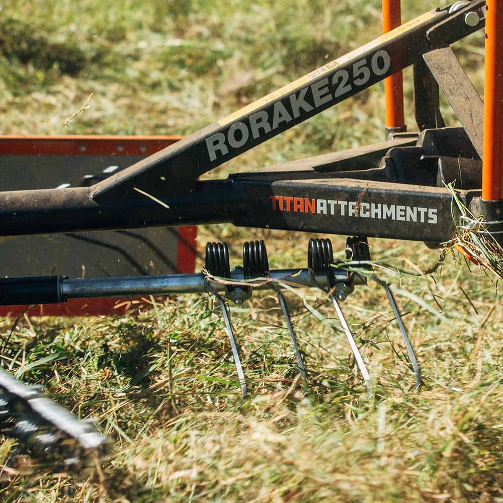 Titan Attachments 3 Point 8 FT Rotary Rake, Cat 1 Compatible Hay Rake