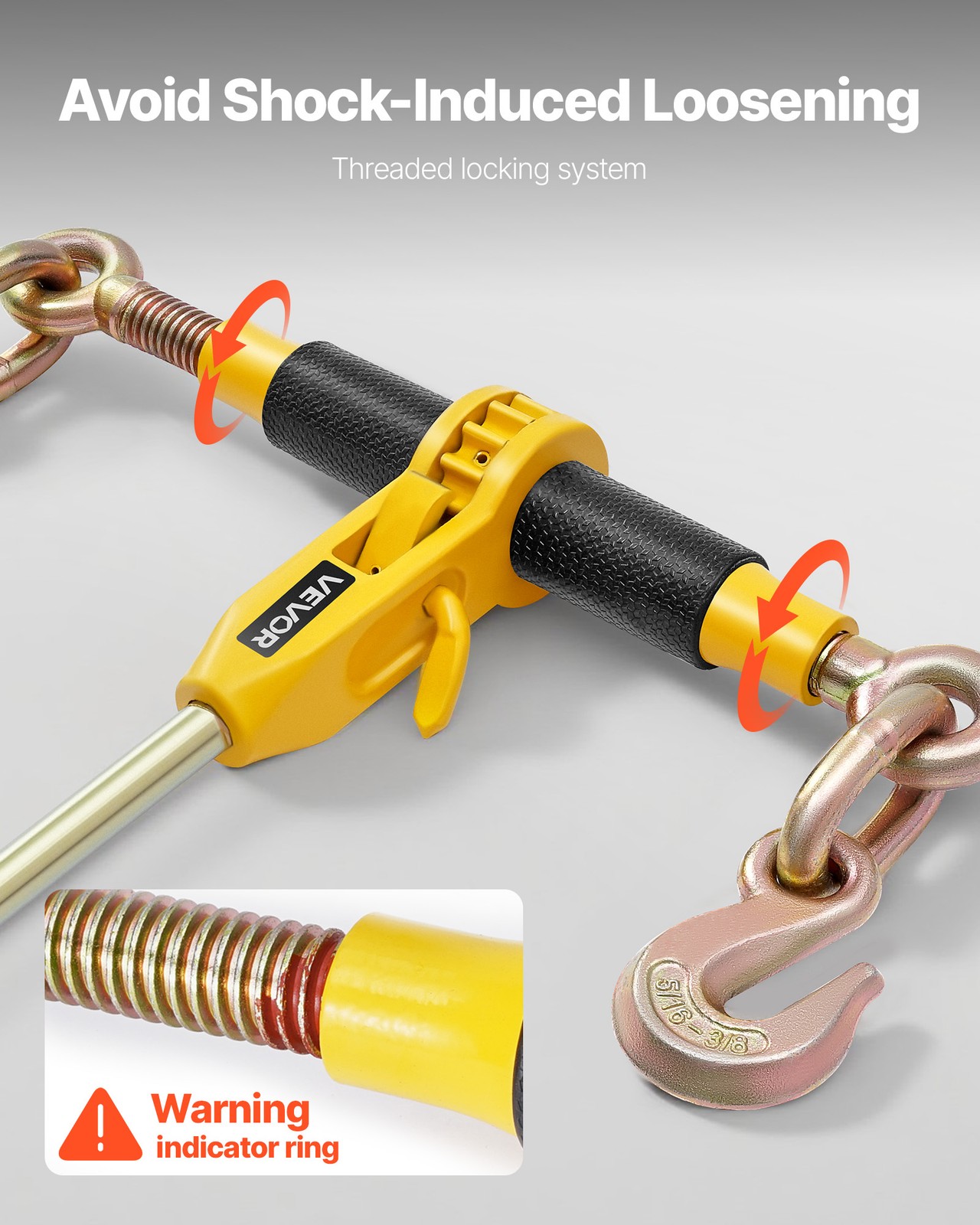VEVOR 2 Pack 5/16″-3/8″ Ratchet Binder w/G80 14 ft Chains for Secure Hauling