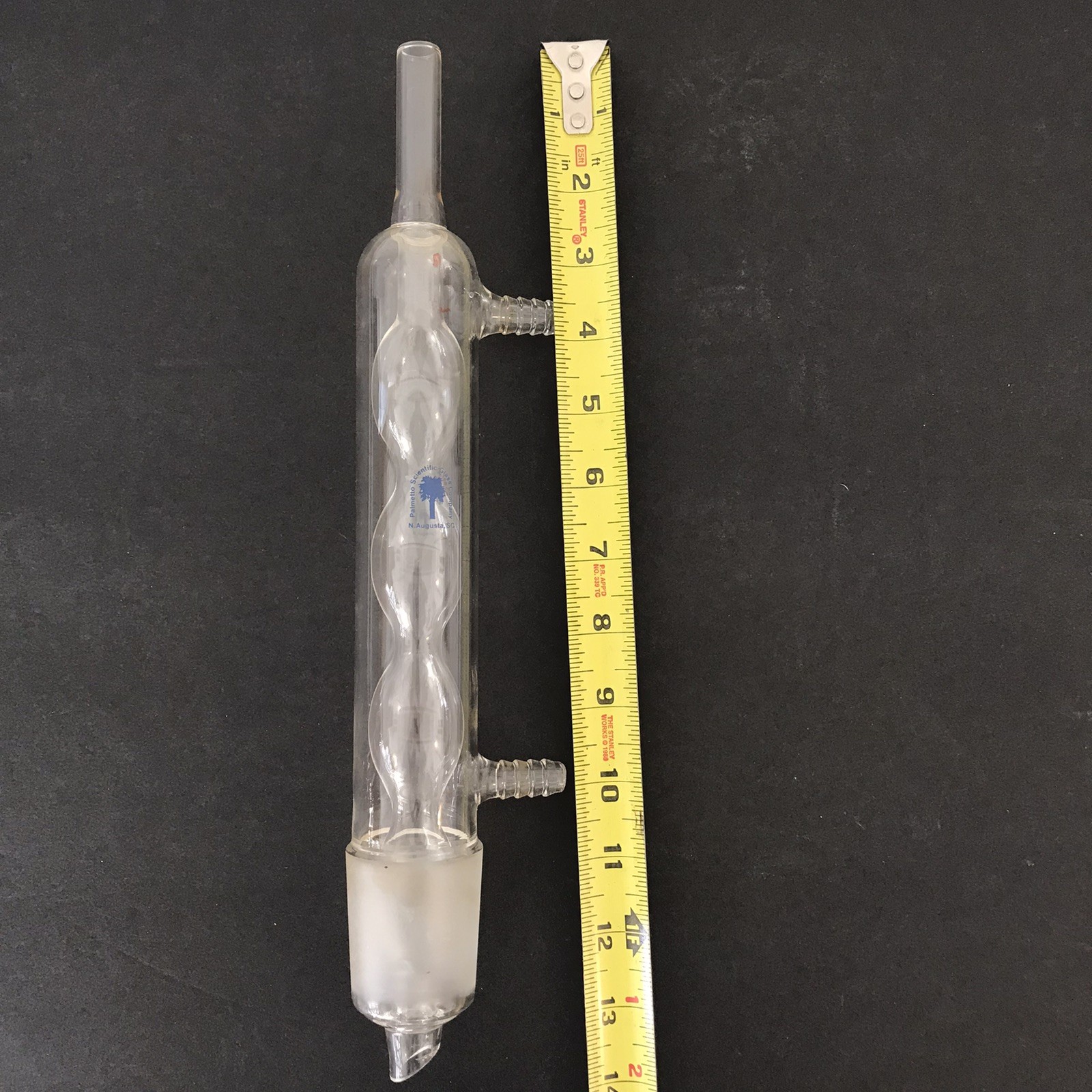 PYREX Glass 19/38 3-Bulb Allihn Condenser Palmetto Scientific Glass Co
