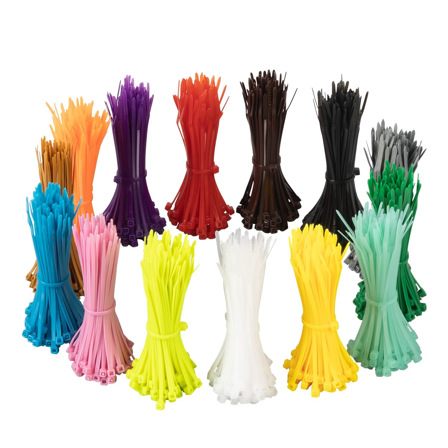1400 Pcs Colored Zip Ties 4 Inch 14 Color Multicolor Wire Ties Assortment