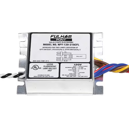Fulham Npy-120-218-Cfl Cfl Ballast, Rapid, Cfl Lamps, 0.55A