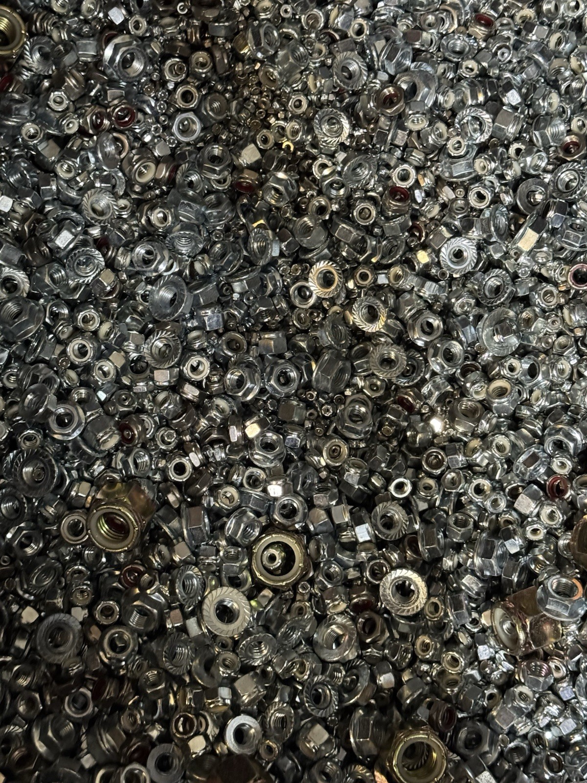 10 LB Mixed Lock Nuts Bulk Hardware Lot Assorted Sizes Zinc Plated Steel