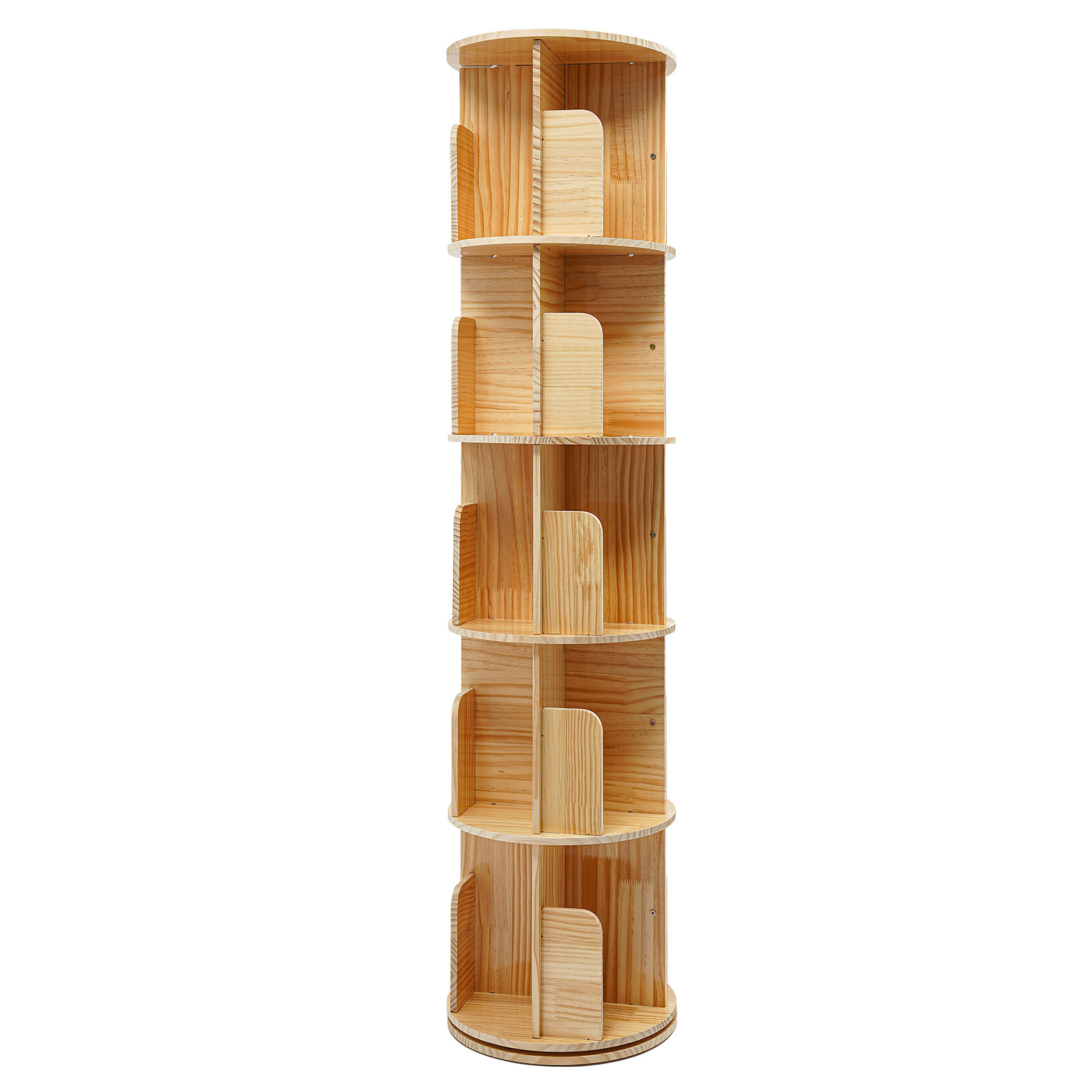 5 Tier Floor Standing Bookcase 360° Rotating Bookcase Floor Standing Bookshelf