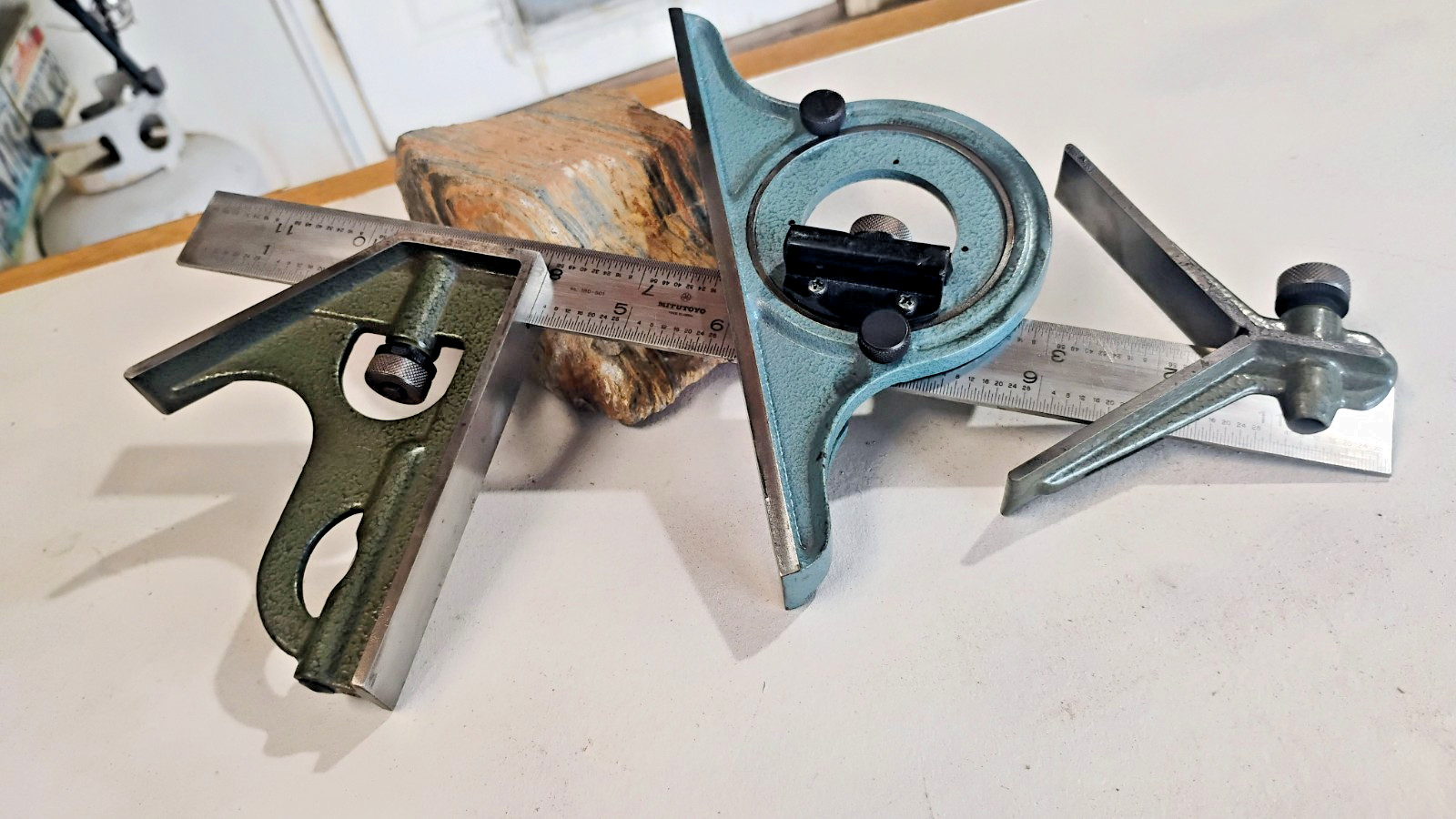 Mitutoyo 4-Pc. Combination Square Set Hardened Ruler & Heads Made In Japan